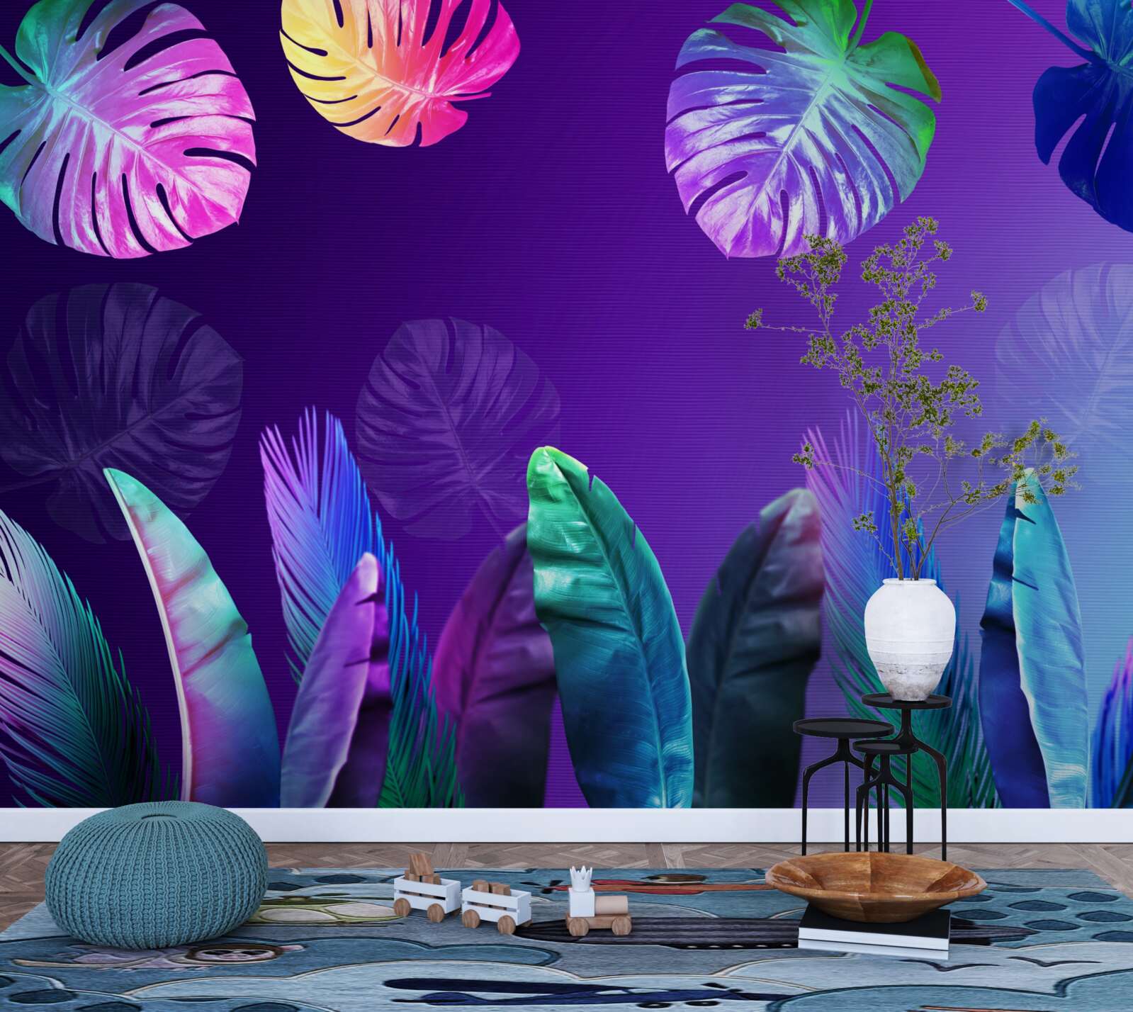 Fototapet frunze tropicale în nuanțe de gradient