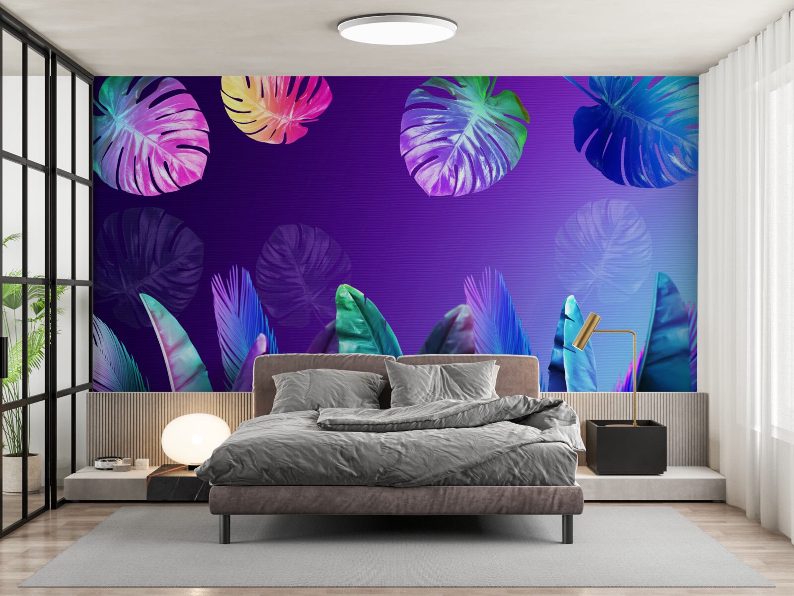 Fototapet frunze tropicale în nuanțe de gradient