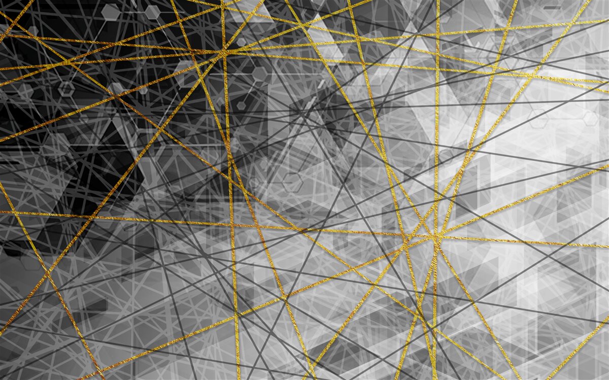 Fototapet fir de aur și pietre