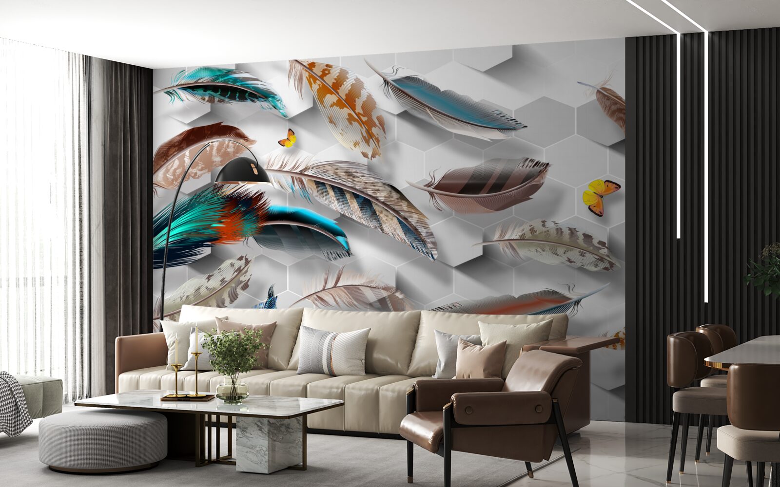 Fototapet set de pene decorative