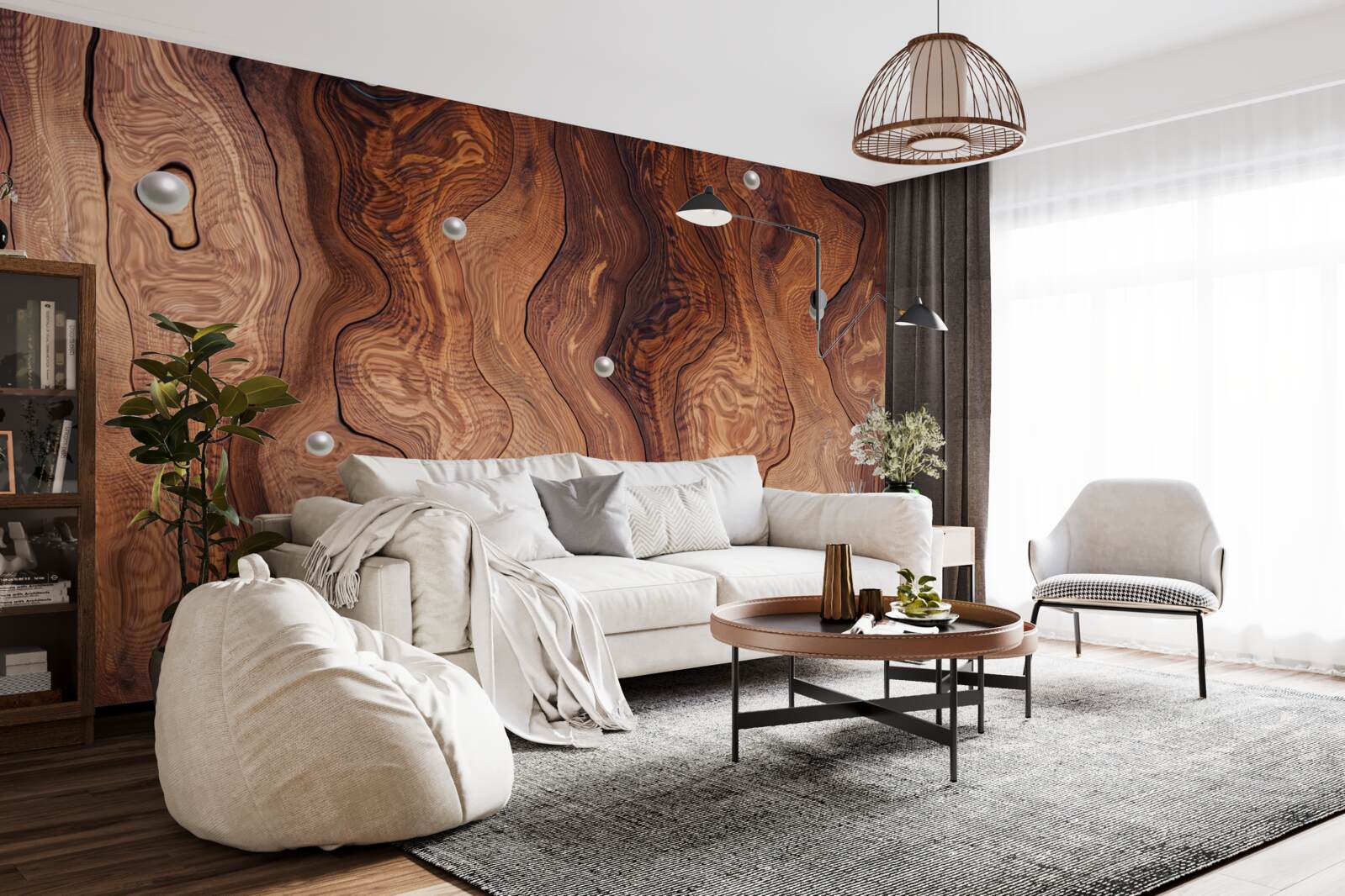 Fototapet lemn texturat și perle