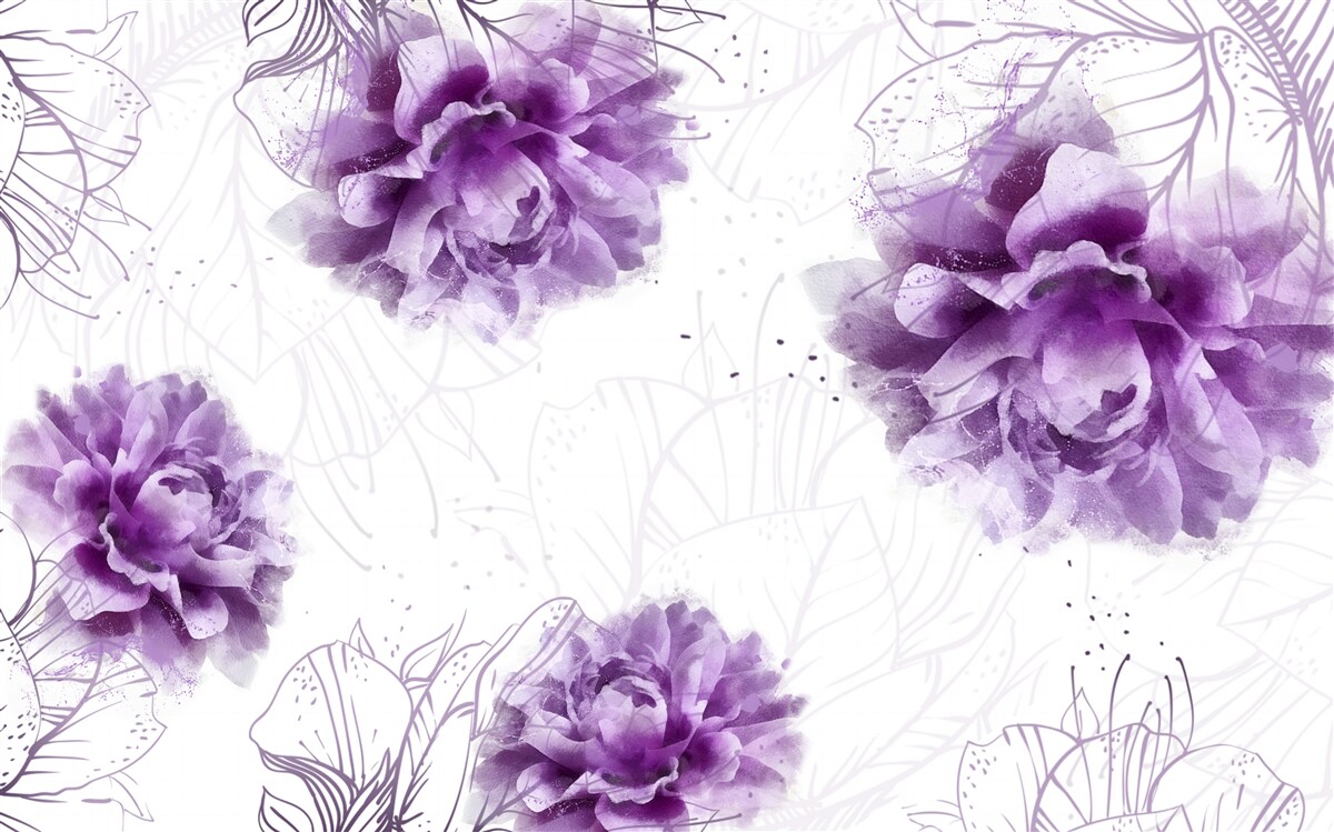 Fototapet bujorii au o frumoasă nuanță de liliac