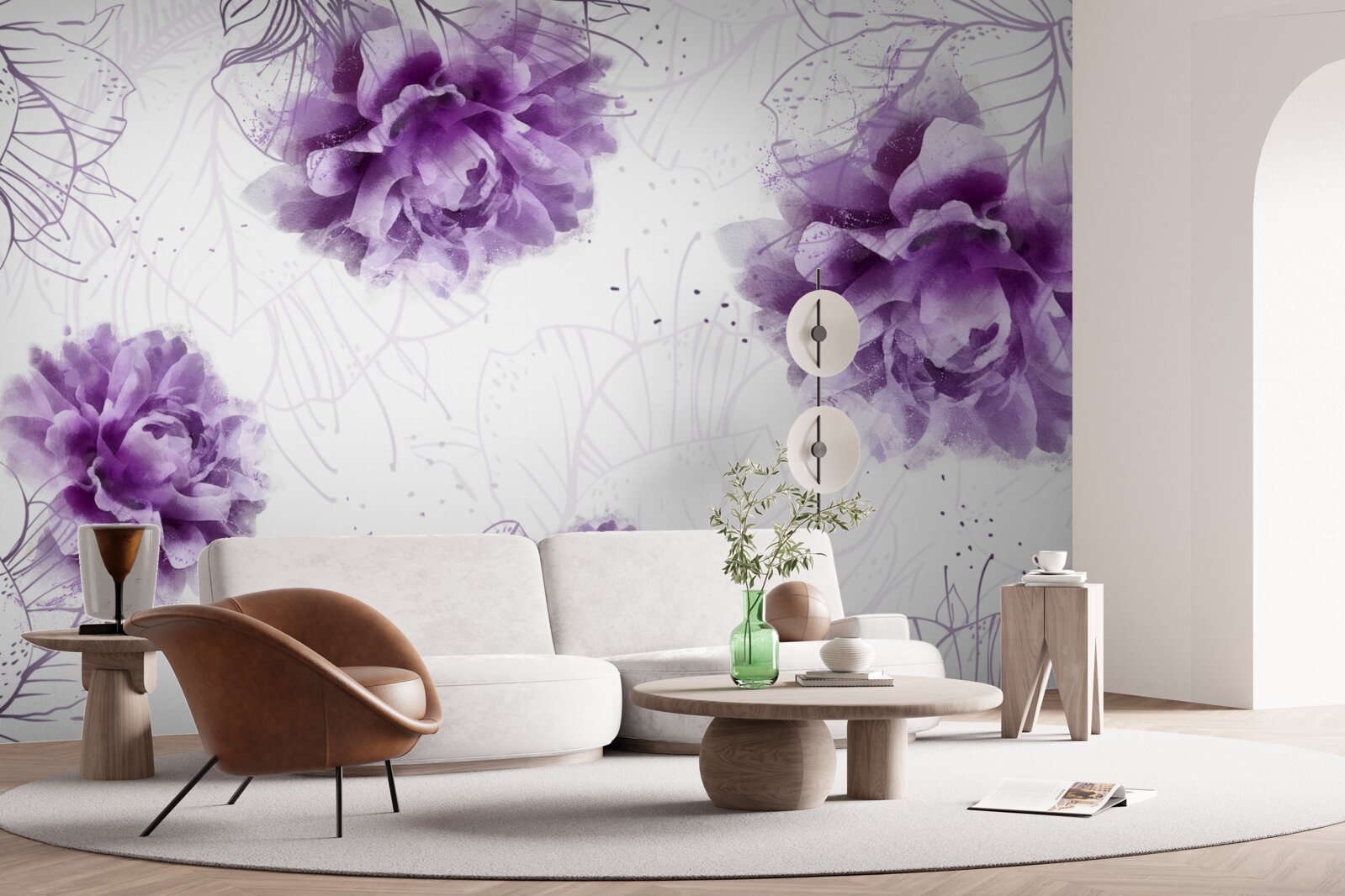 Fototapet bujorii au o frumoasă nuanță de liliac