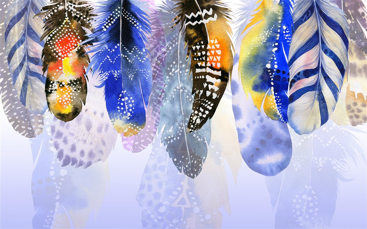 Fototapet atârnă diverse pene