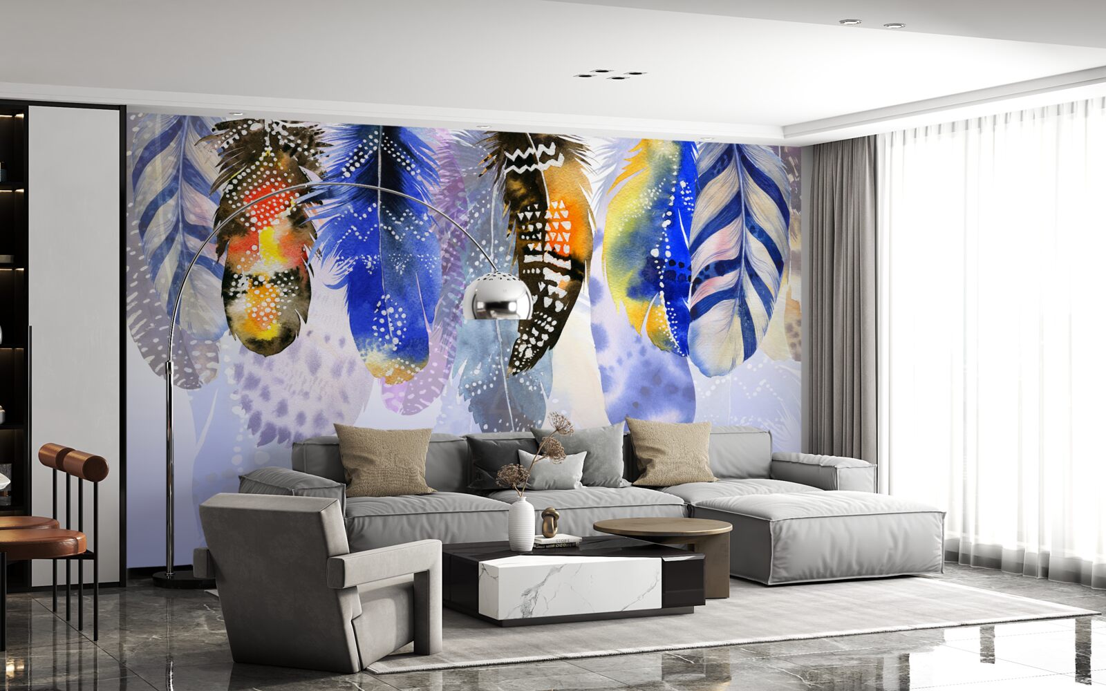 Fototapet atârnă diverse pene