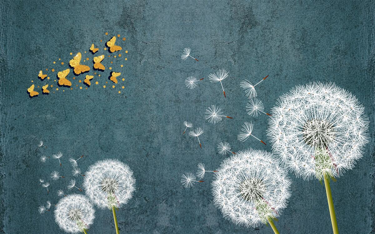 Fototapet fluturi plutind deasupra lăptișorului de matcă