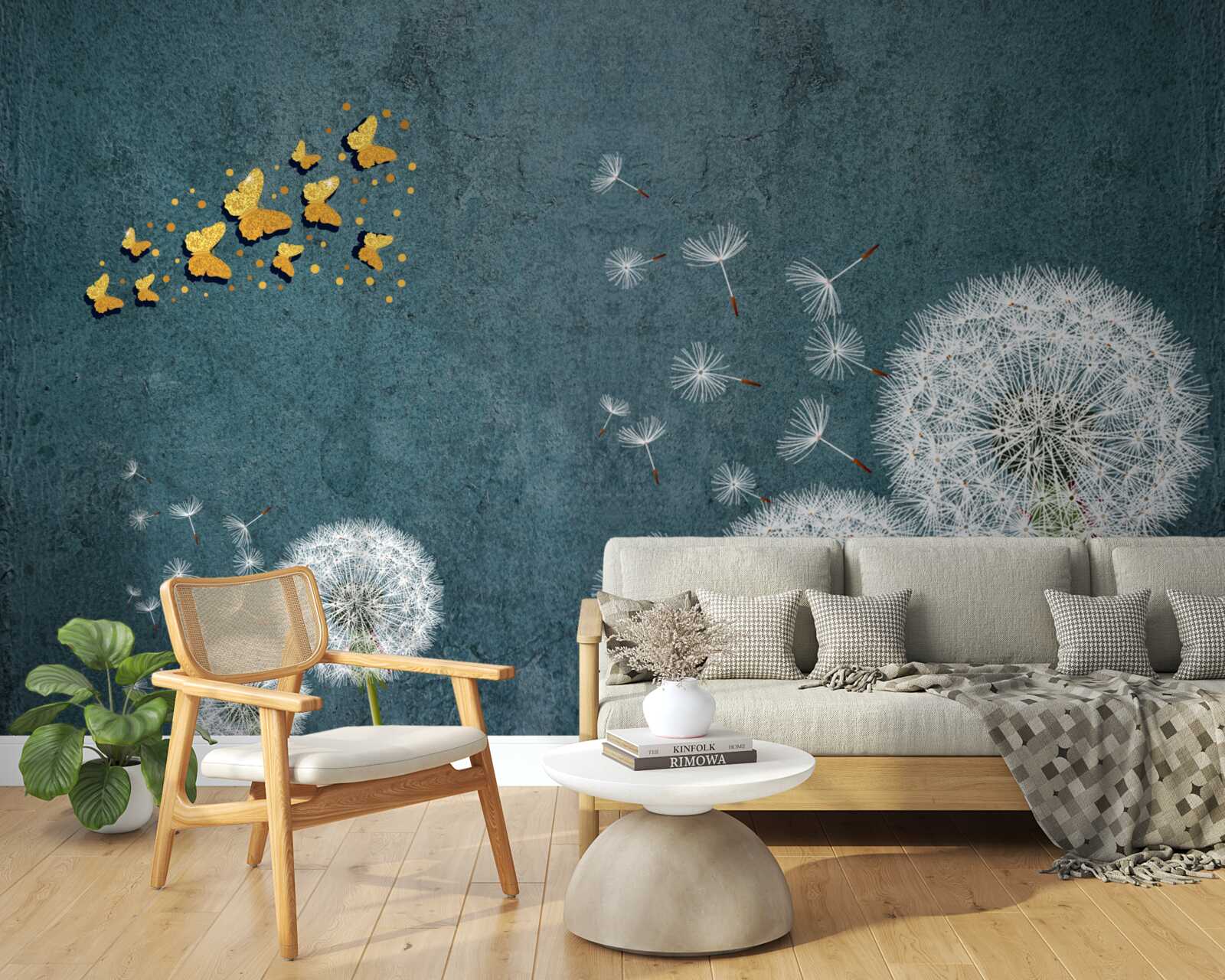 Fototapet fluturi plutind deasupra lăptișorului de matcă