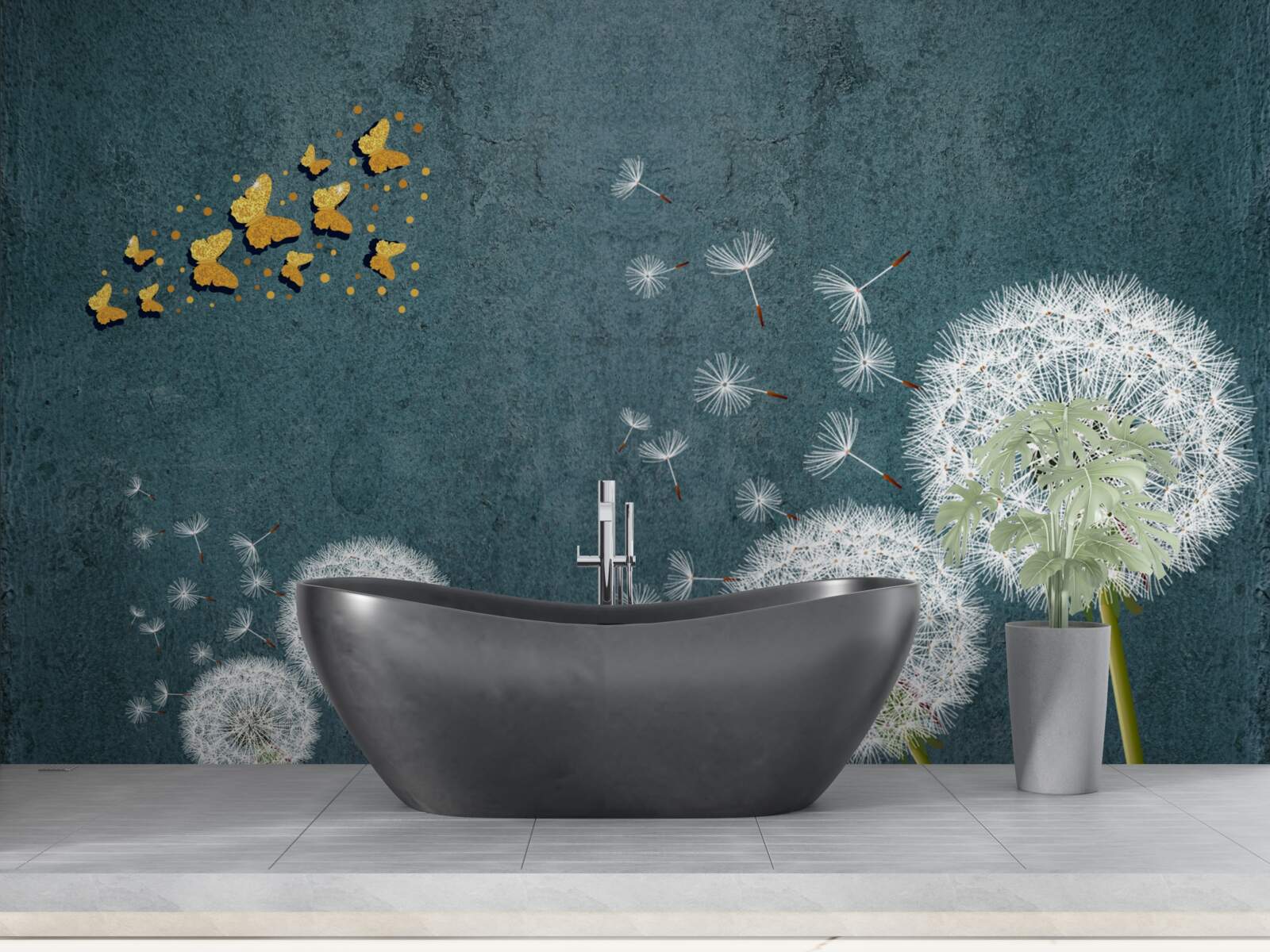 Fototapet fluturi plutind deasupra lăptișorului de matcă