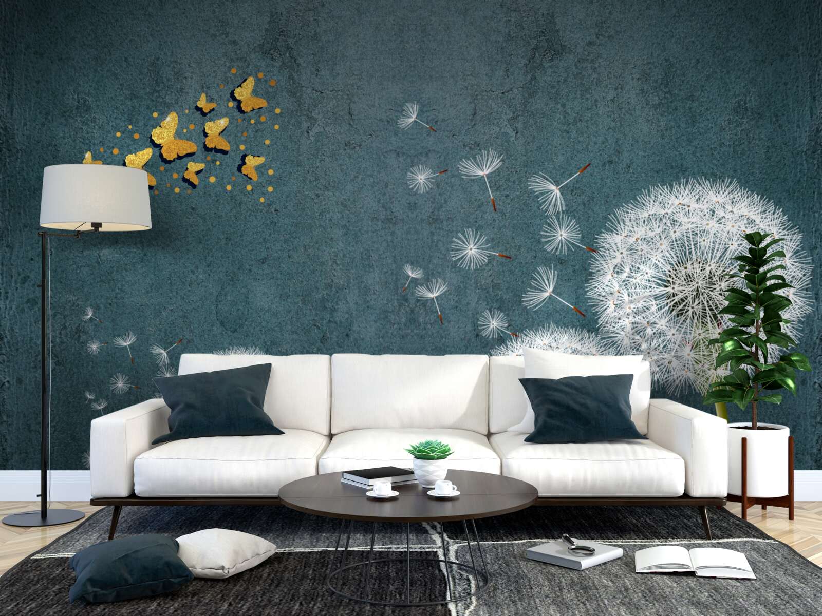 Fototapet fluturi plutind deasupra lăptișorului de matcă