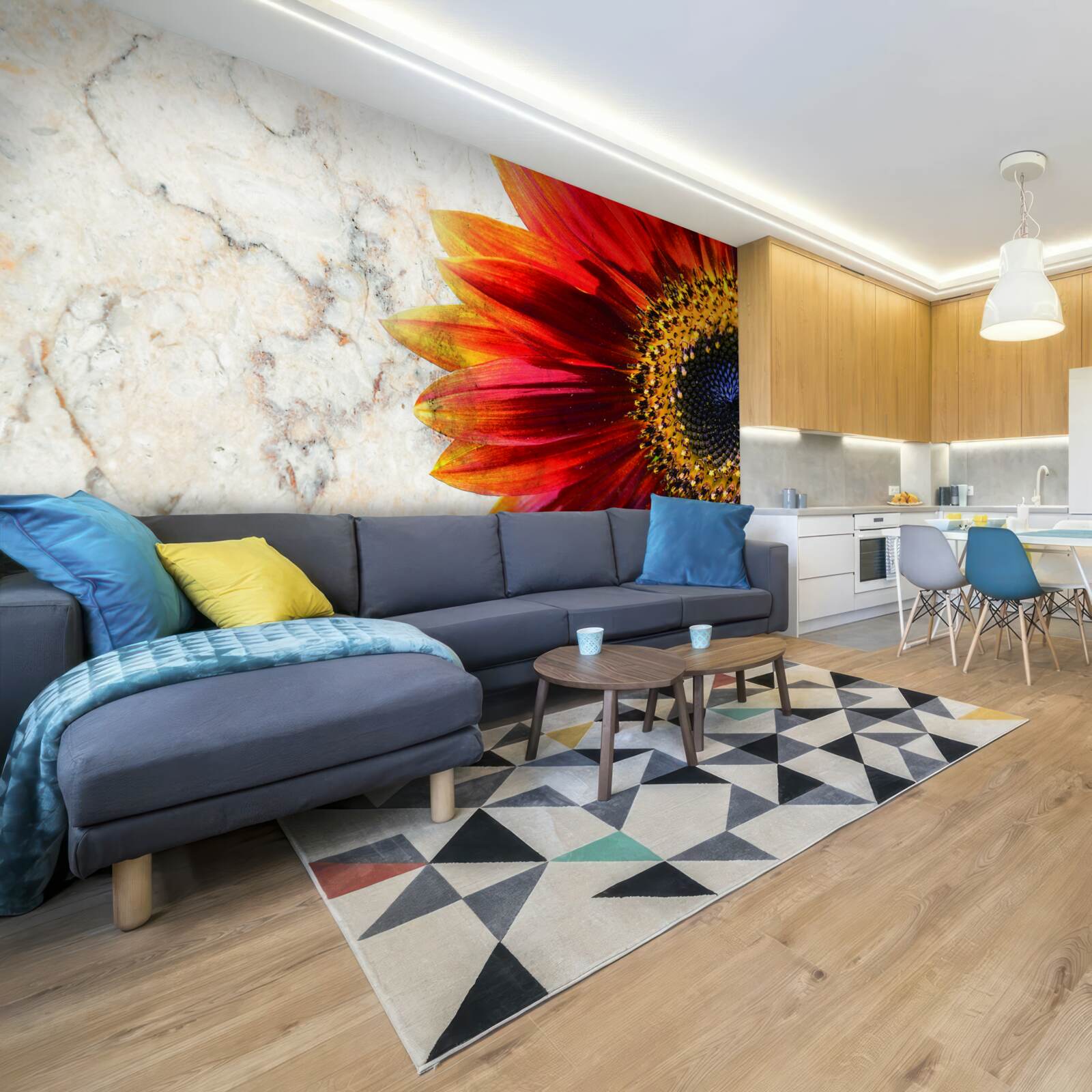 Fototapet gerbera uriașă roșu-portocaliu