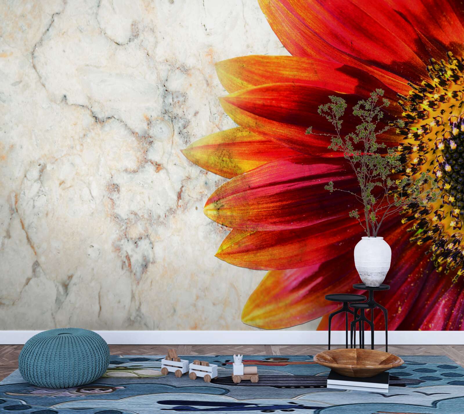 Fototapet gerbera uriașă roșu-portocaliu