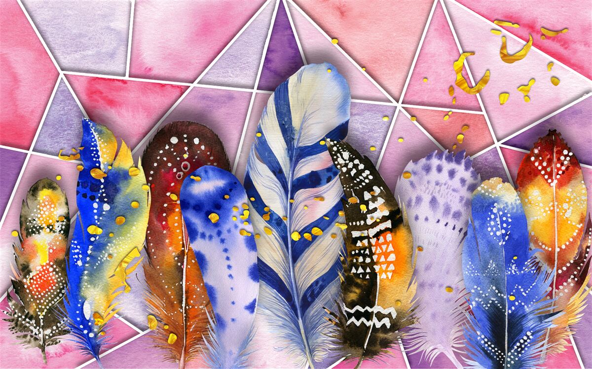 Fototapet pene colorate în diferite nuanțe