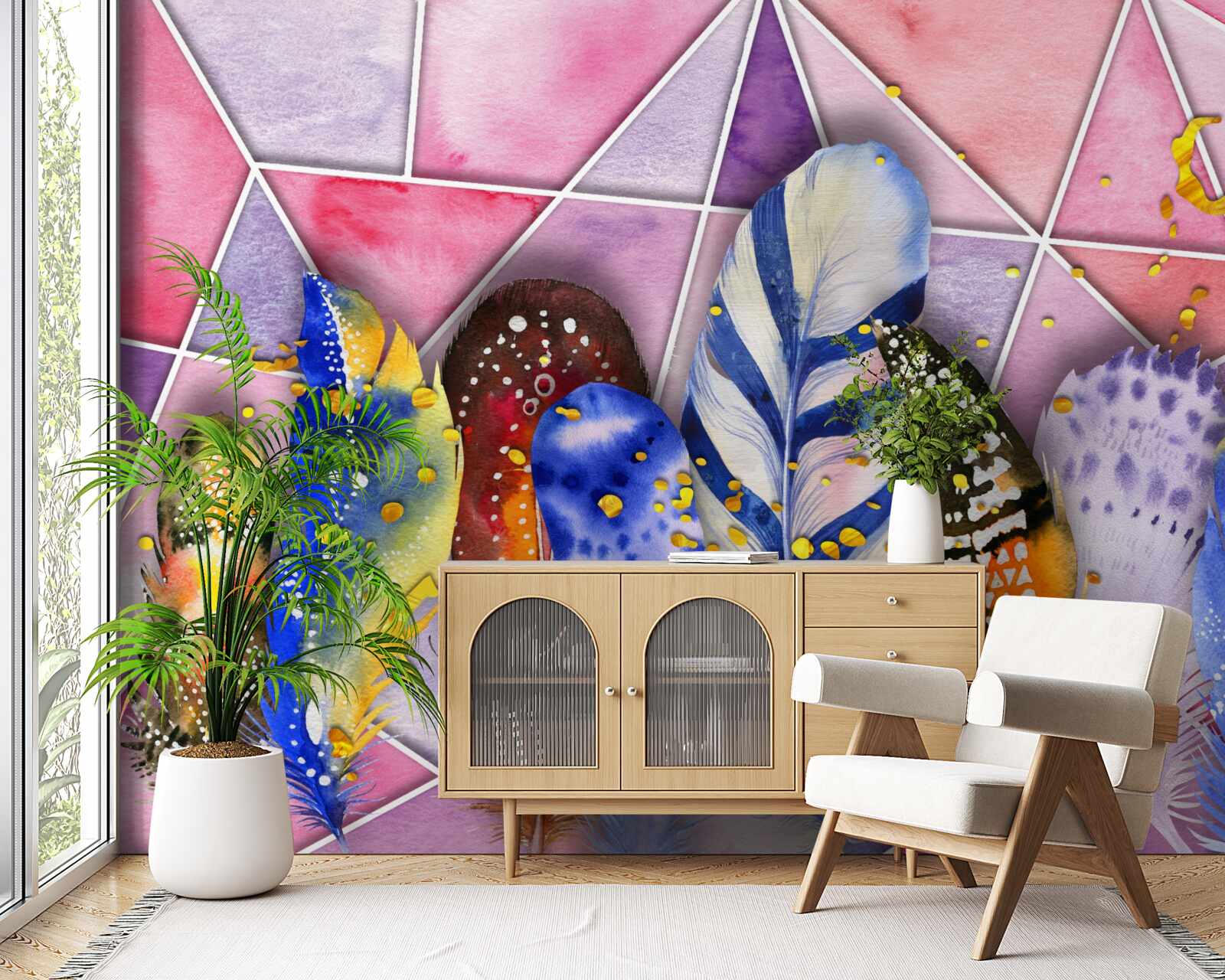 Fototapet pene colorate în diferite nuanțe