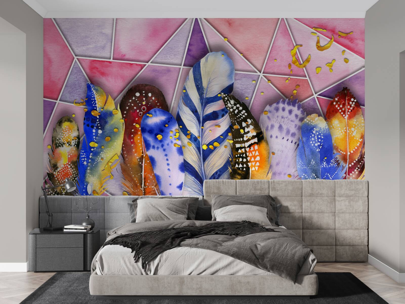 Fototapet pene colorate în diferite nuanțe