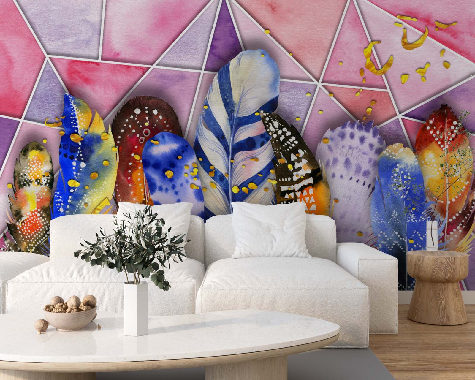 Fototapet pene colorate în diferite nuanțe