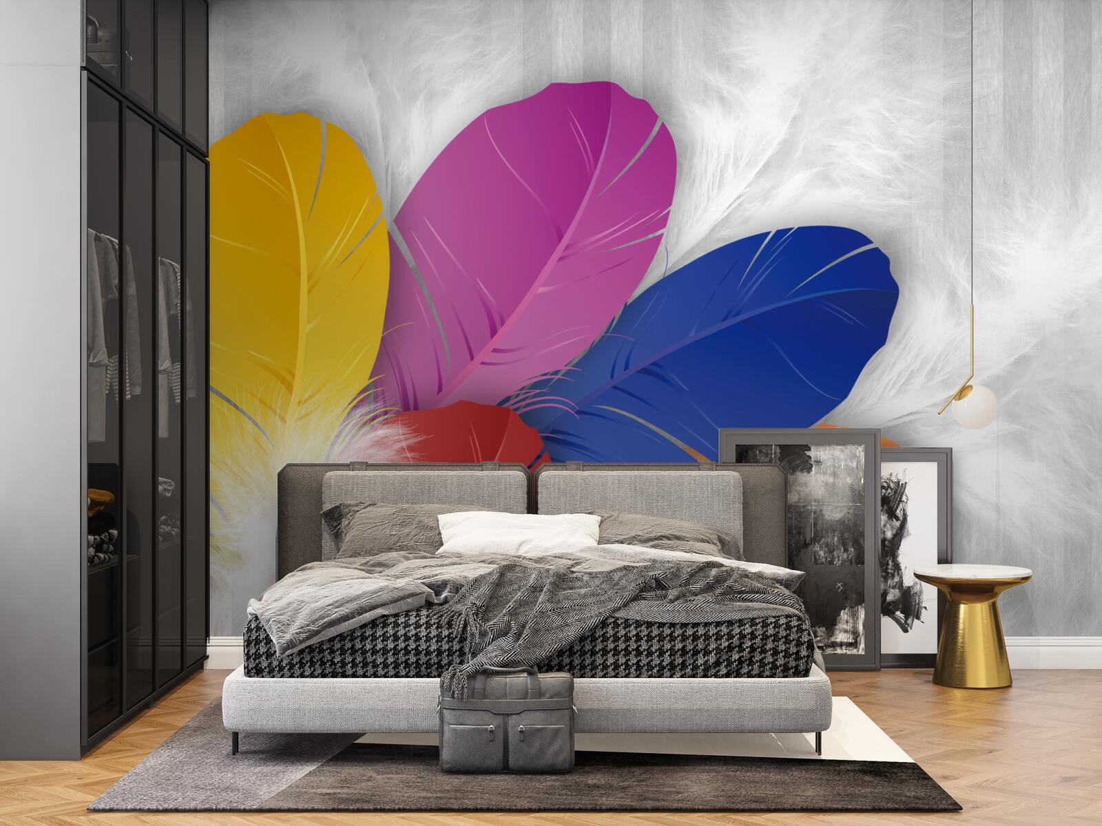 Fototapet pene strălucitoare și atent lustruite