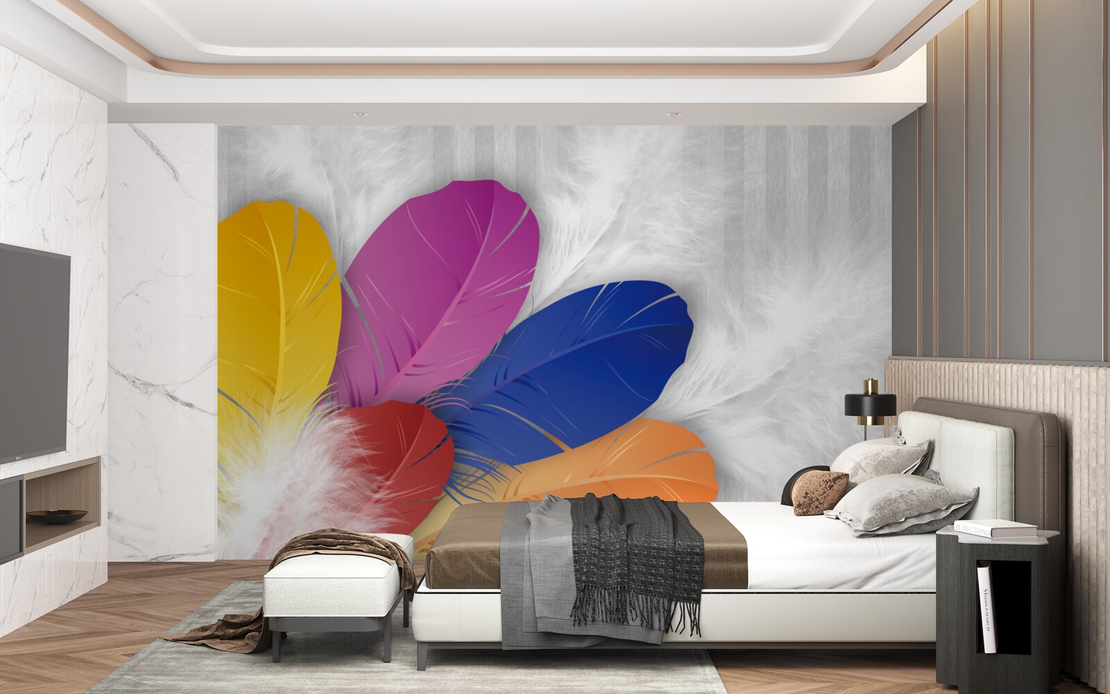 Fototapet pene strălucitoare și atent lustruite