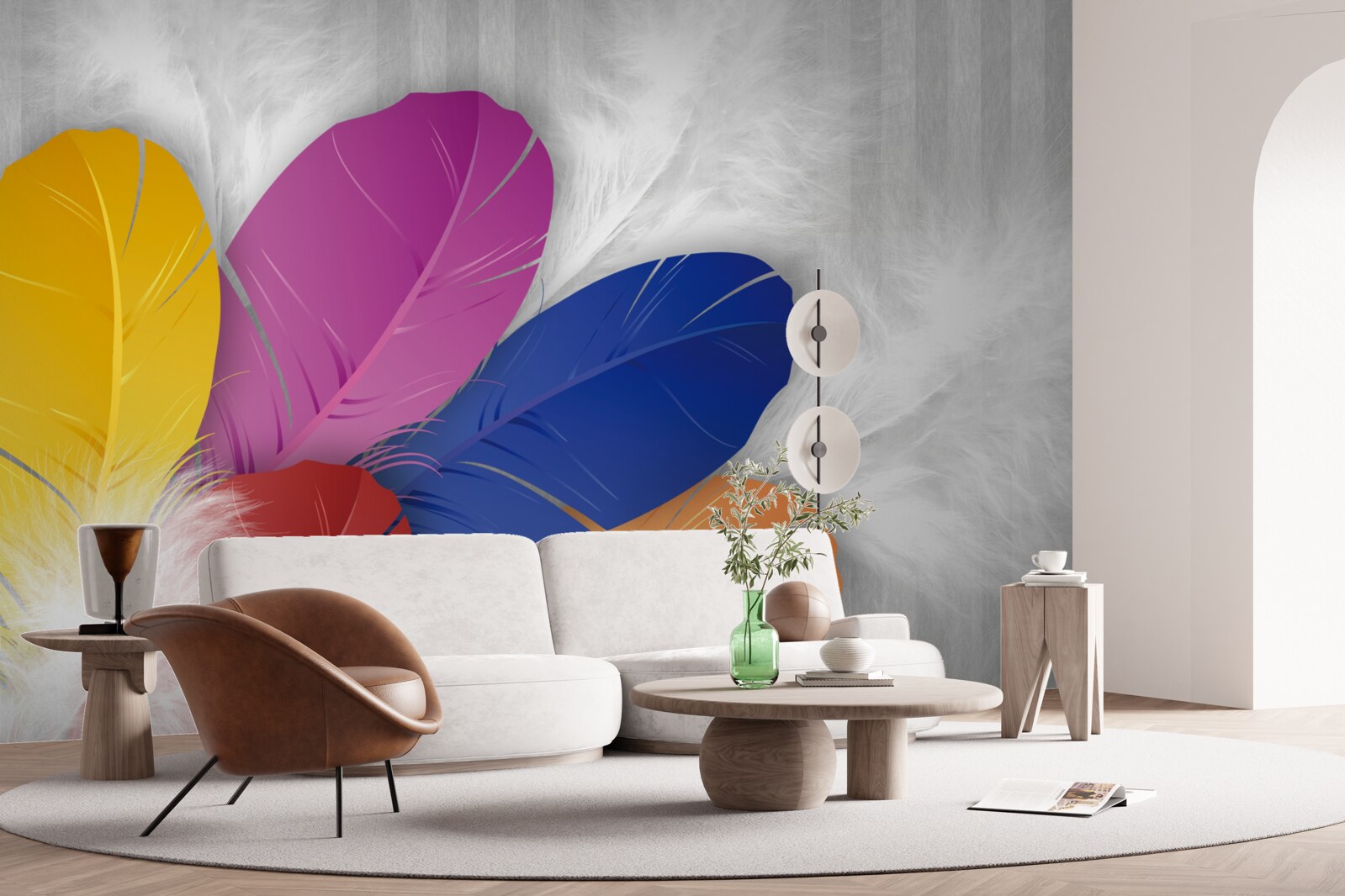 Fototapet pene strălucitoare și atent lustruite