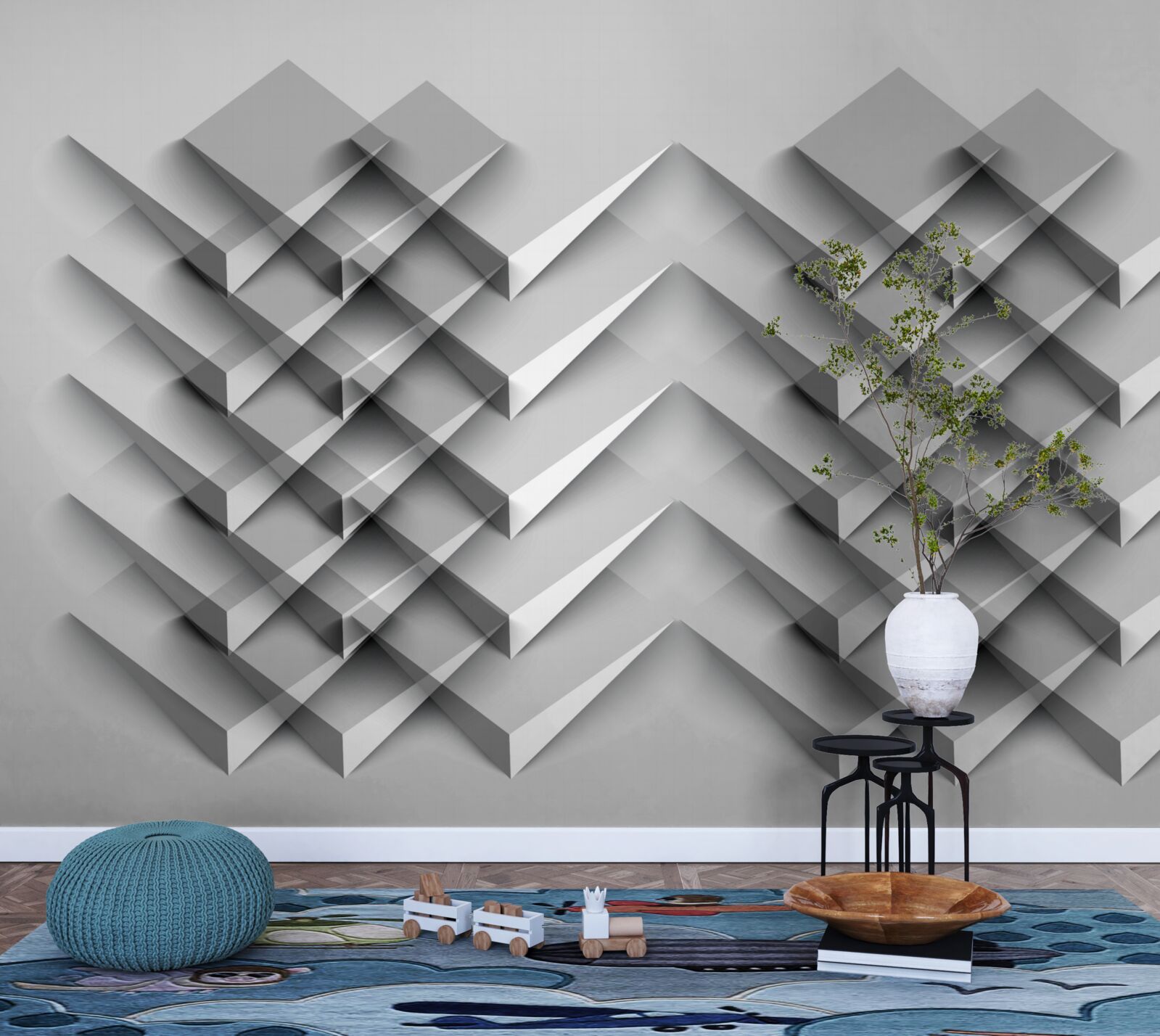 Fototapet stivă triunghi 3d