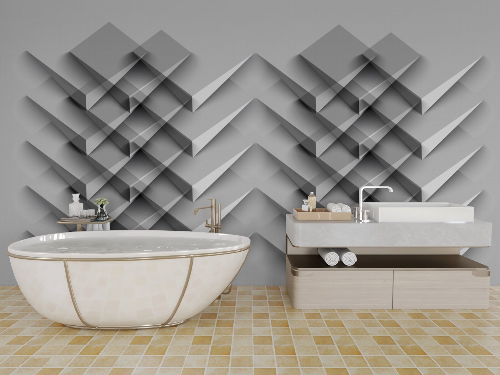 Fototapet stivă triunghi 3d