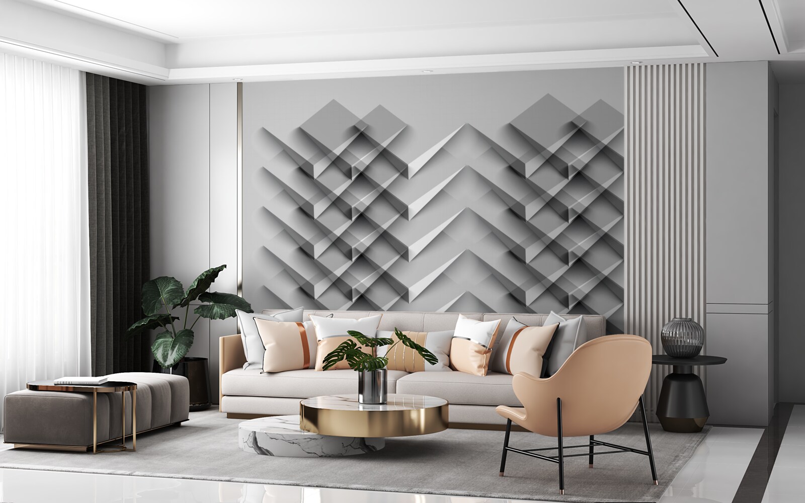 Fototapet stivă triunghi 3d