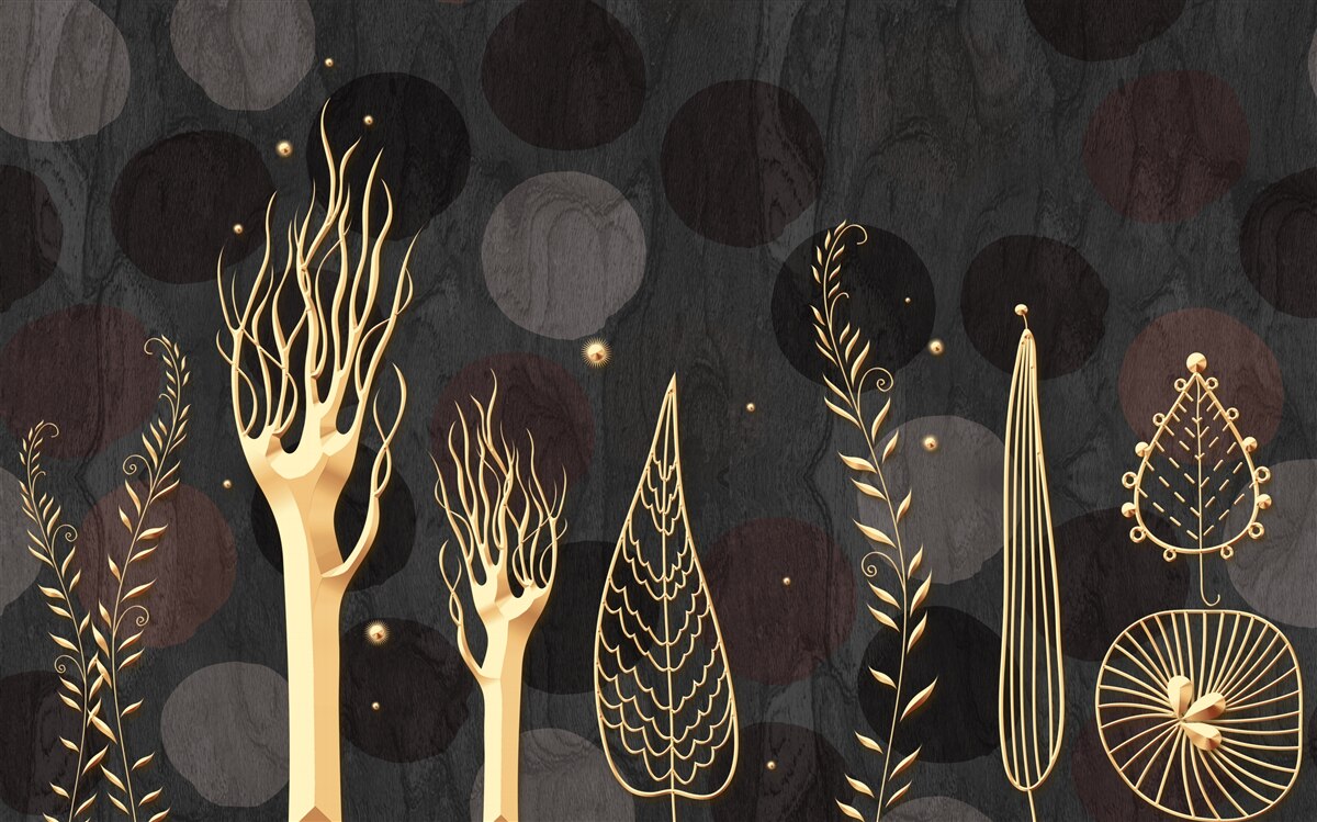 Fototapet noaptea printre copacii foioși