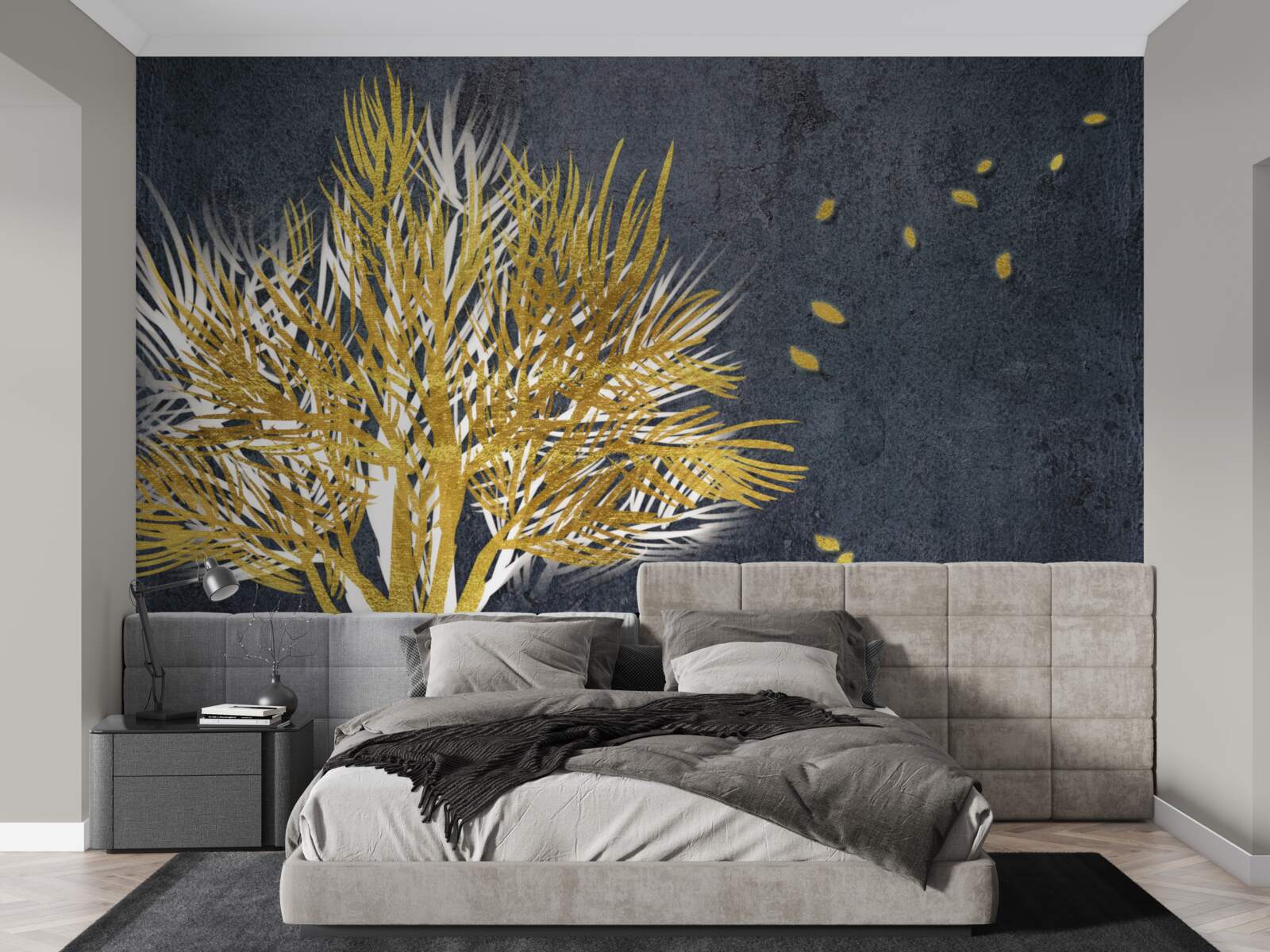 Fototapet păsările se înalță pe cer din pădurea înghețată