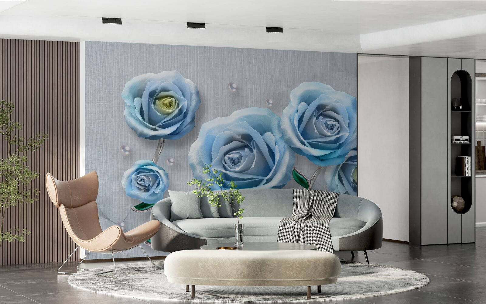 Fototapet set de trandafiri albaștri