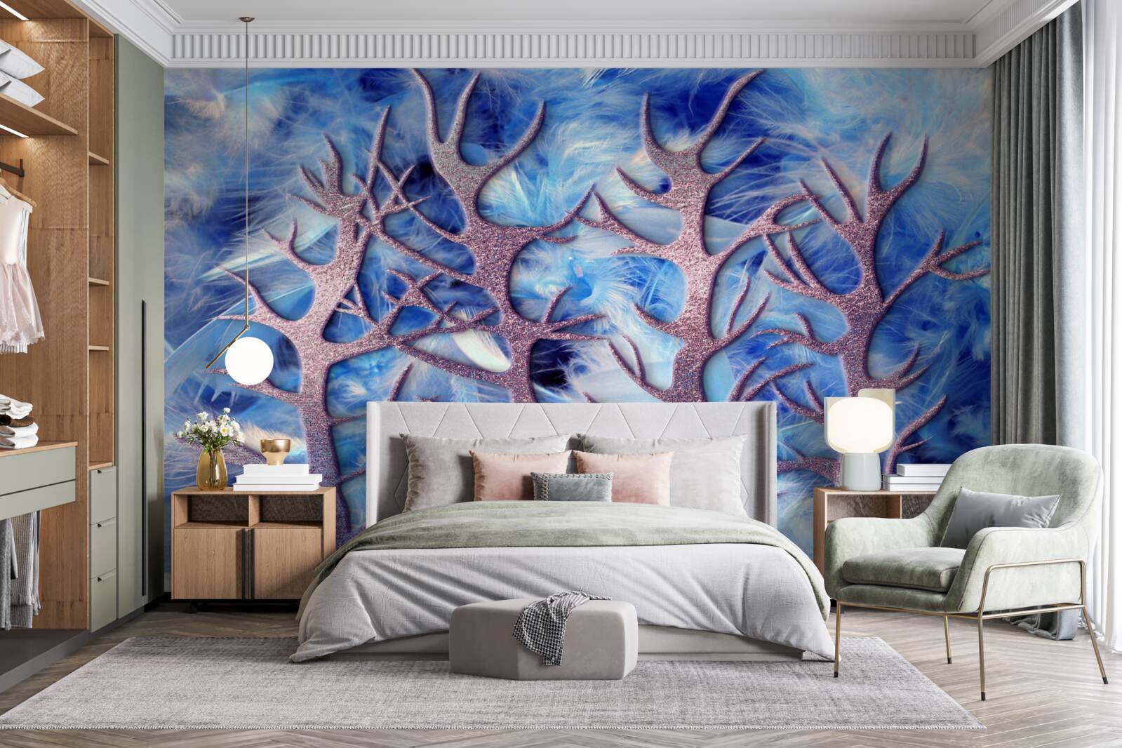 Fototapet pădure în iarna rece