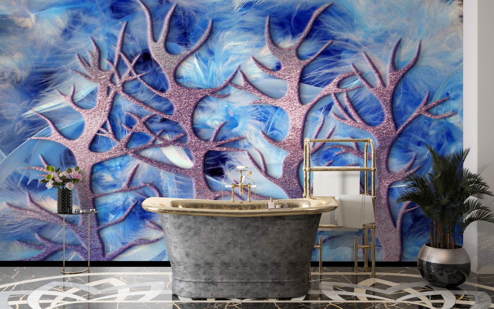 Fototapet pădure în iarna rece