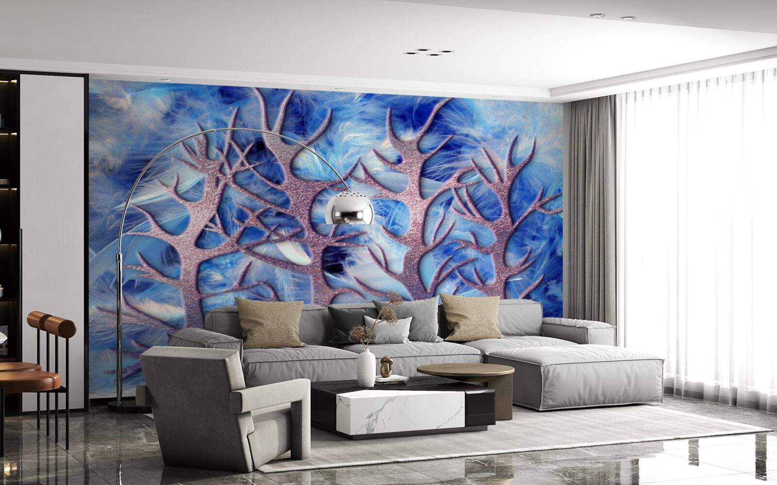 Fototapet pădure în iarna rece