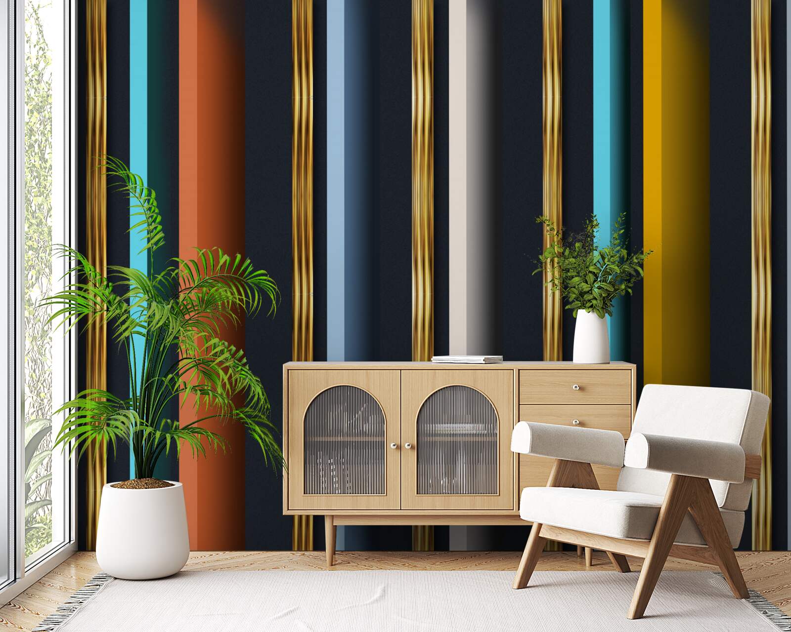 Fototapet linii verticale în culori diferite