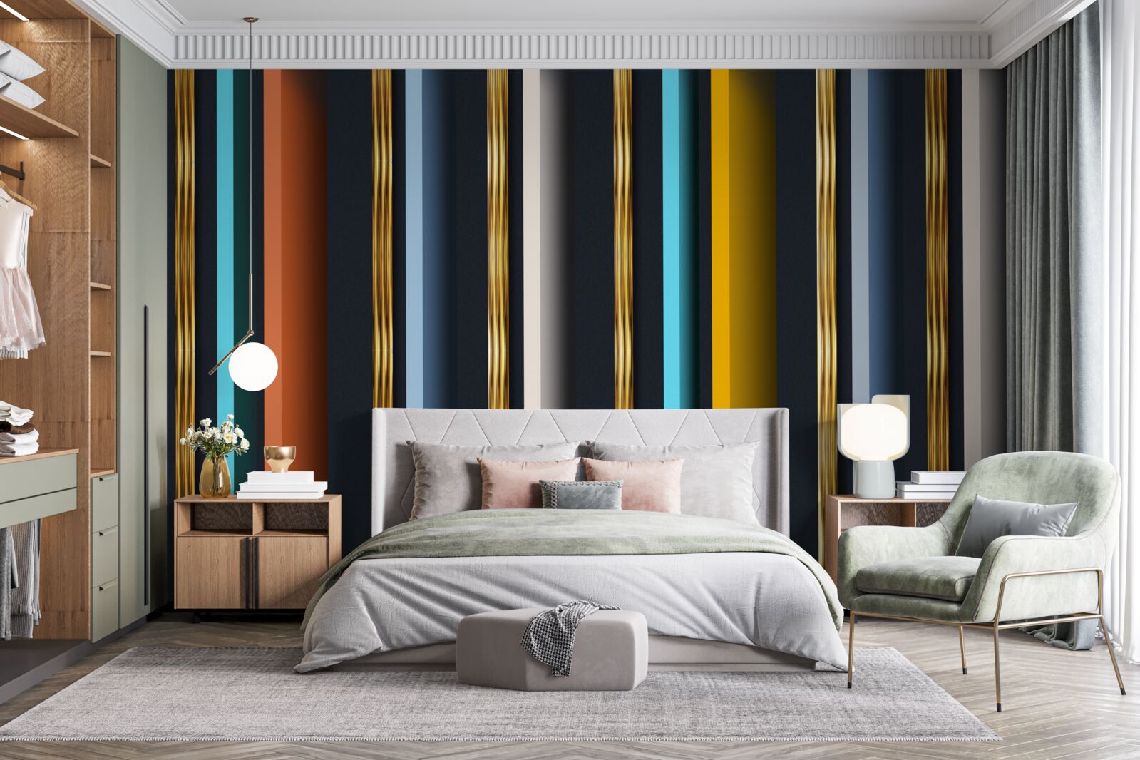 Fototapet linii verticale în culori diferite