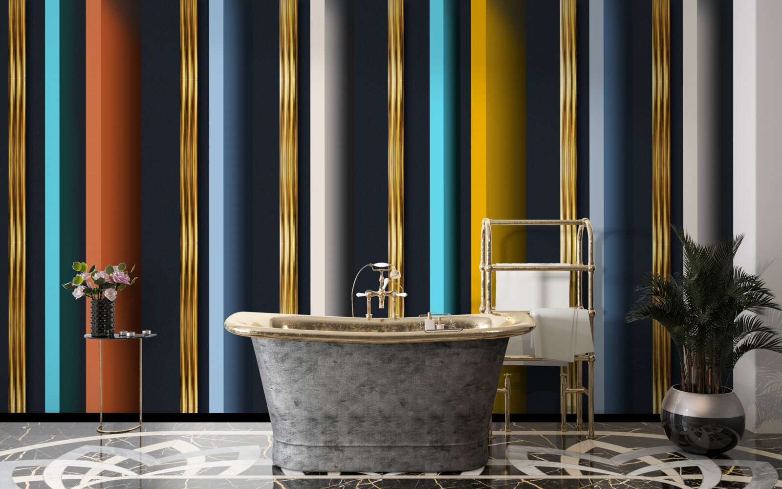 Fototapet linii verticale în culori diferite