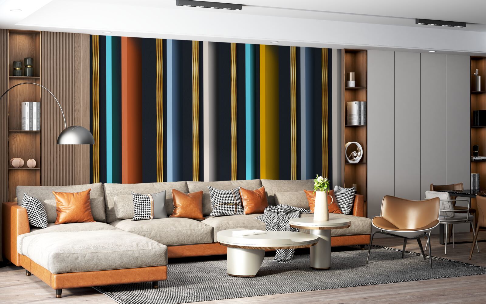 Fototapet linii verticale în culori diferite