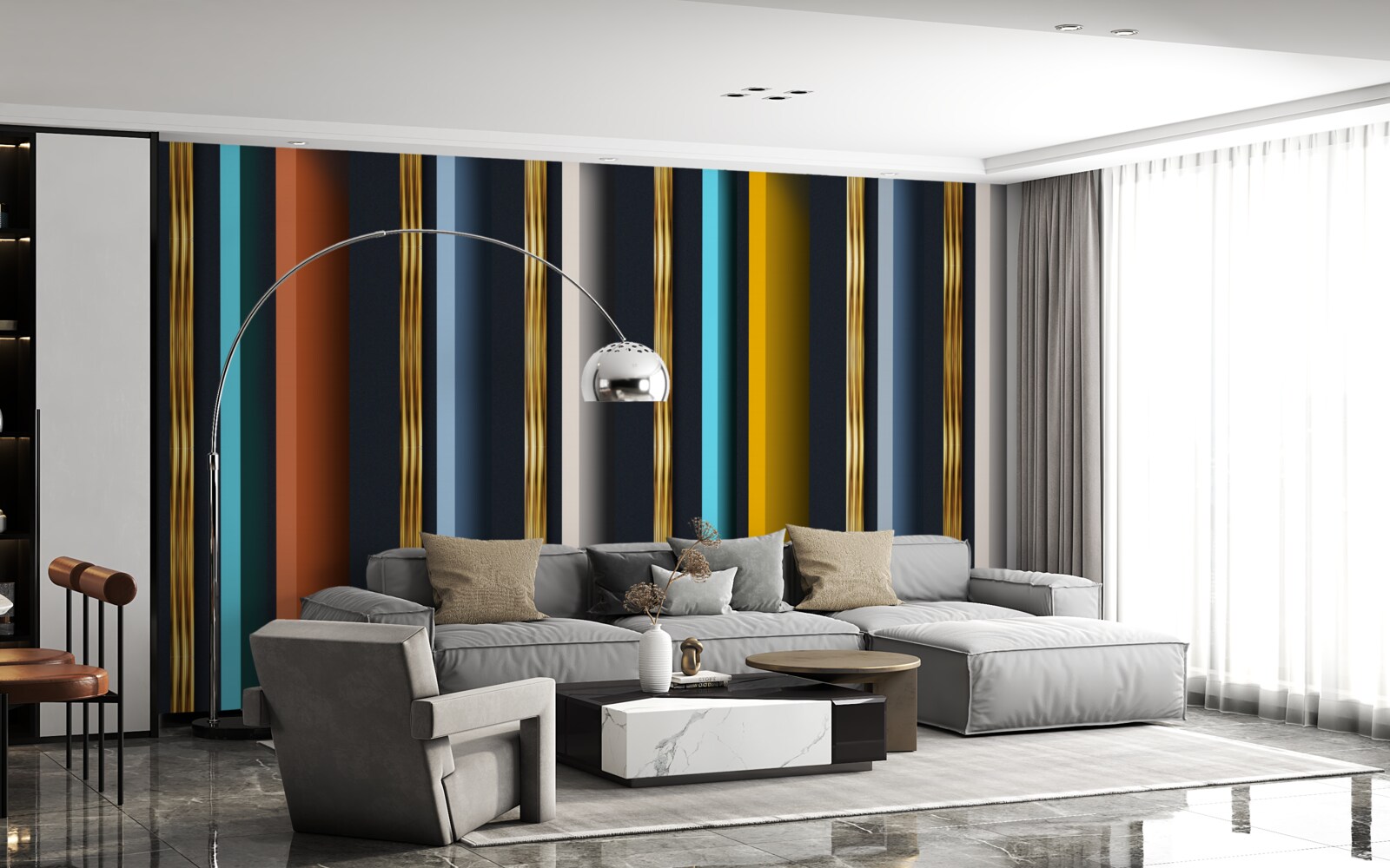 Fototapet linii verticale în culori diferite