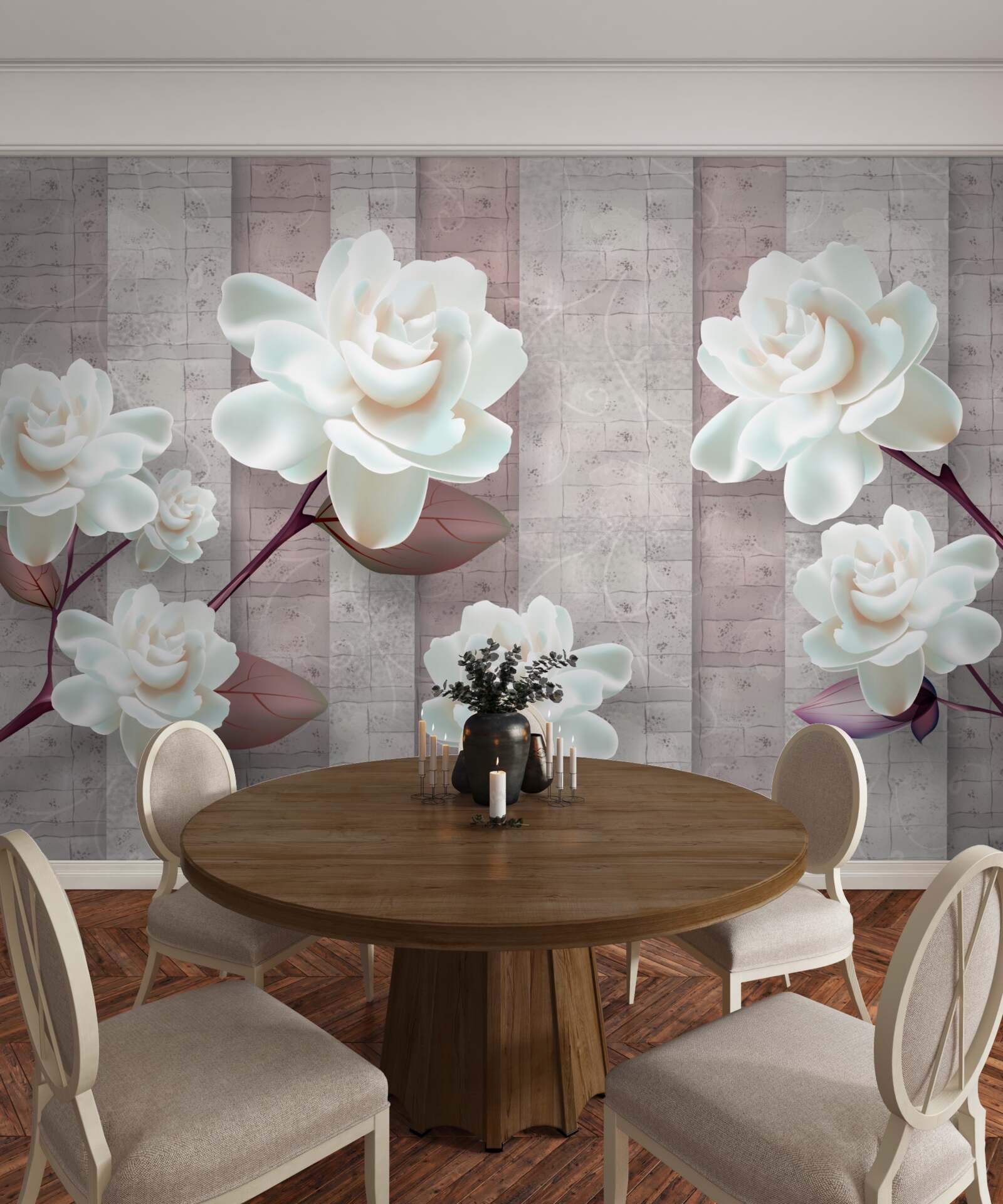 Fototapet flori mai albe ca zăpada pe ramuri