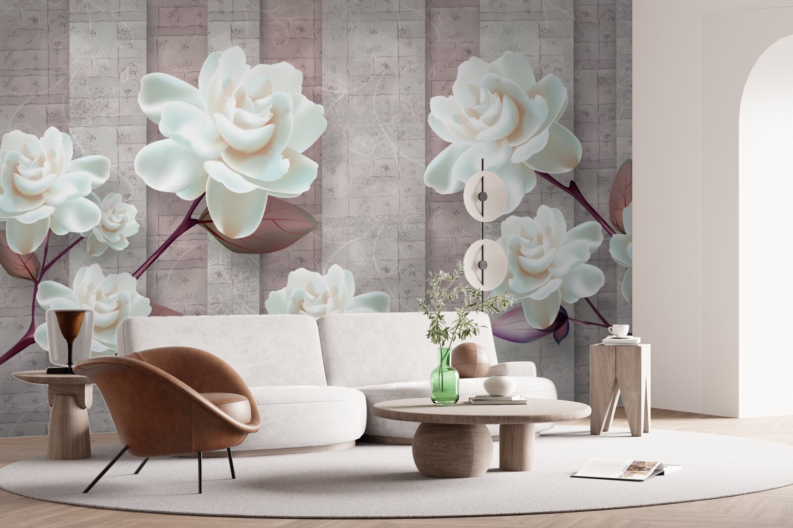 Fototapet flori mai albe ca zăpada pe ramuri