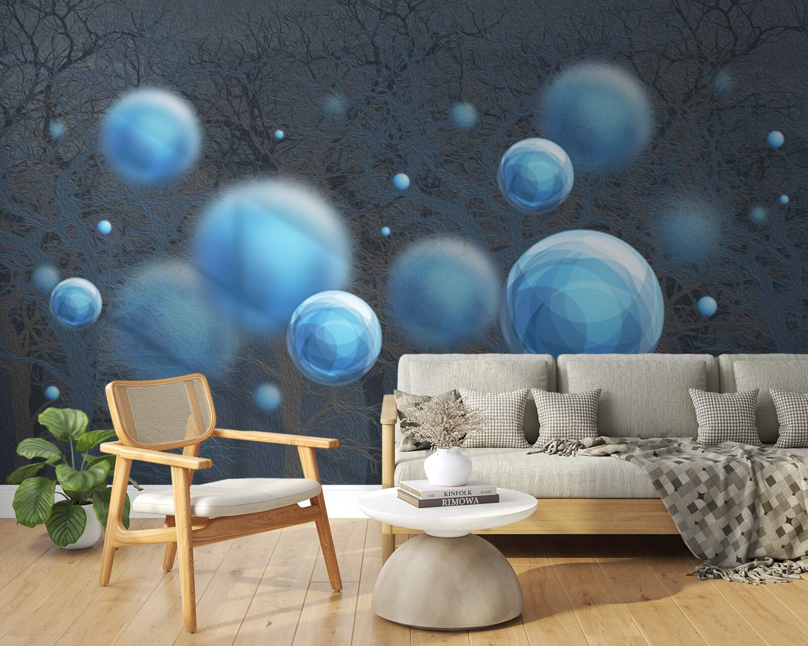 Fototapet apa se ridică sub formă de picături albastre