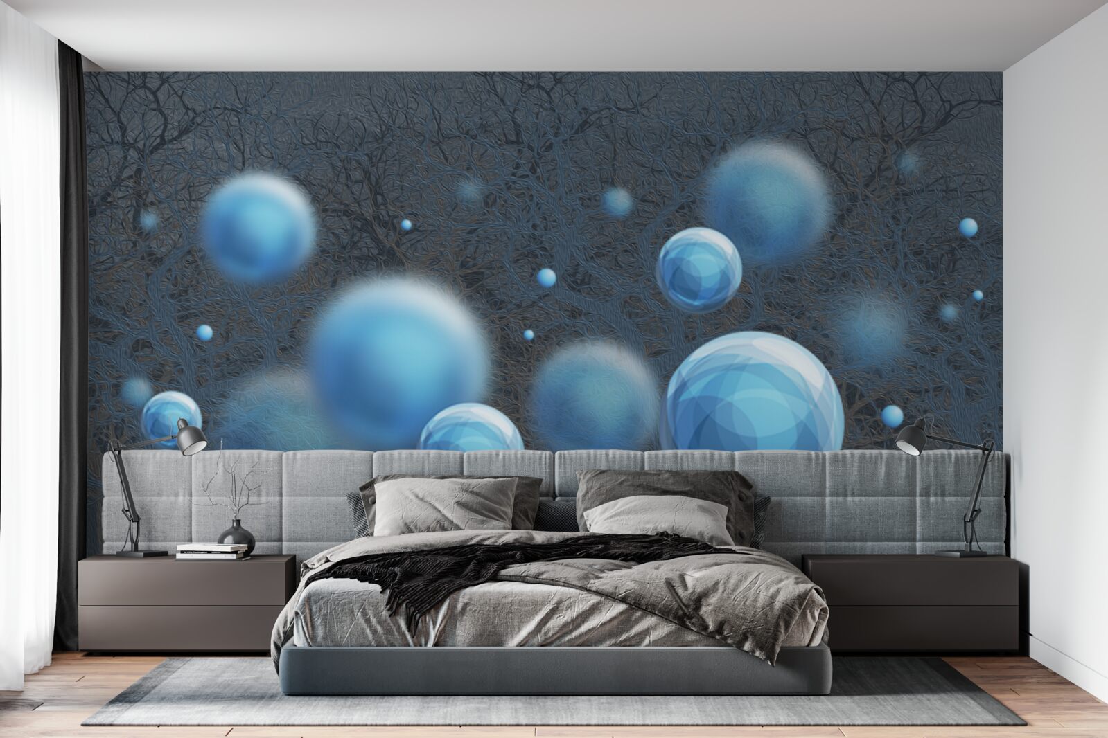 Fototapet apa se ridică sub formă de picături albastre