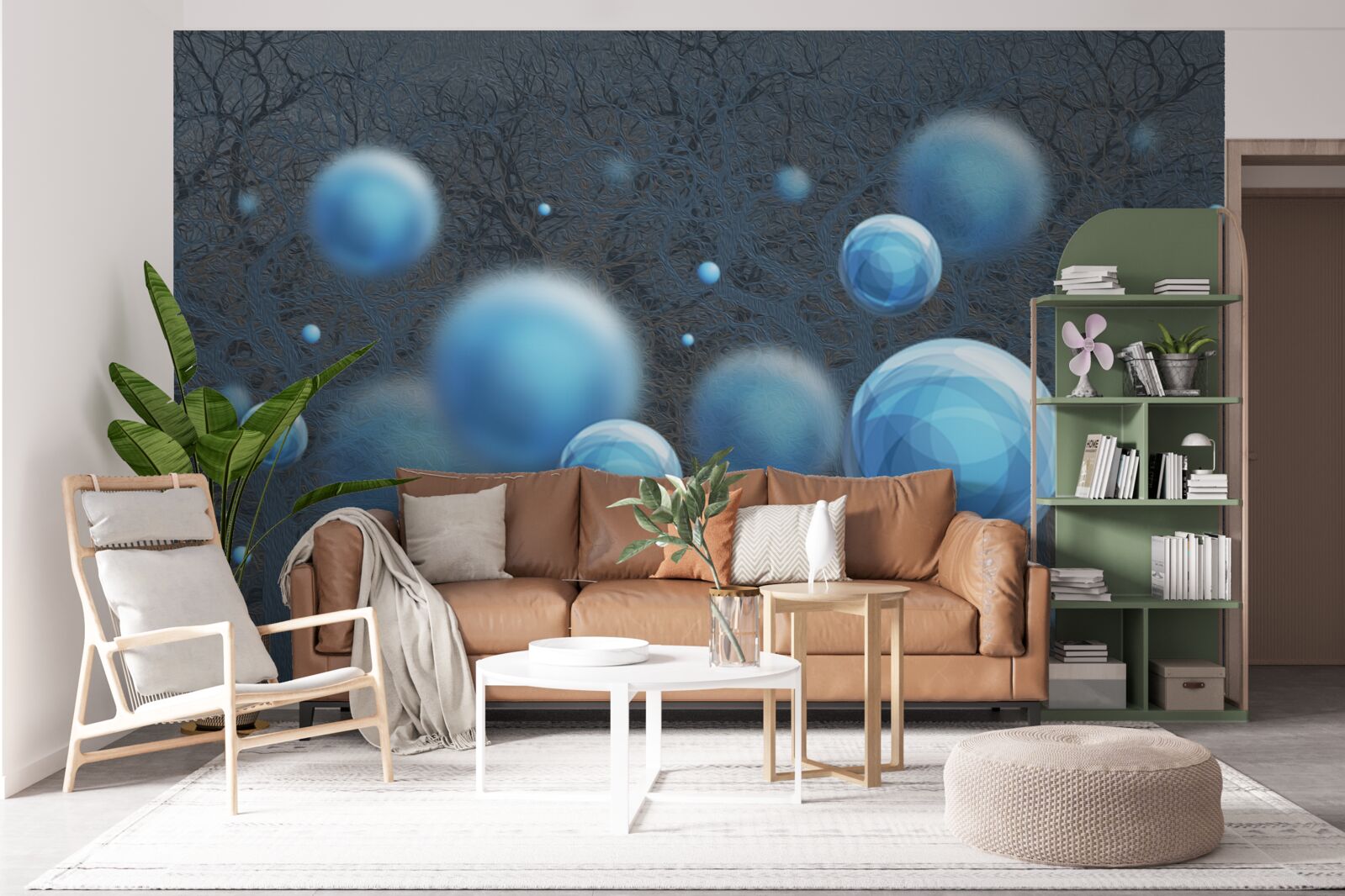 Fototapet apa se ridică sub formă de picături albastre