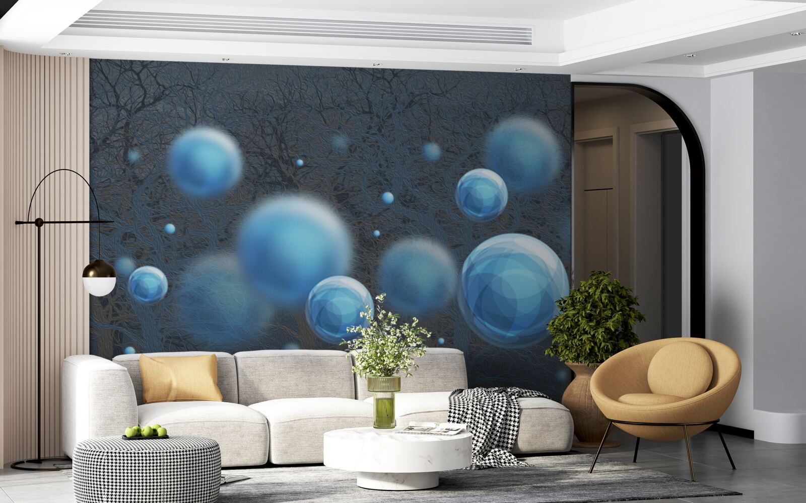 Fototapet apa se ridică sub formă de picături albastre