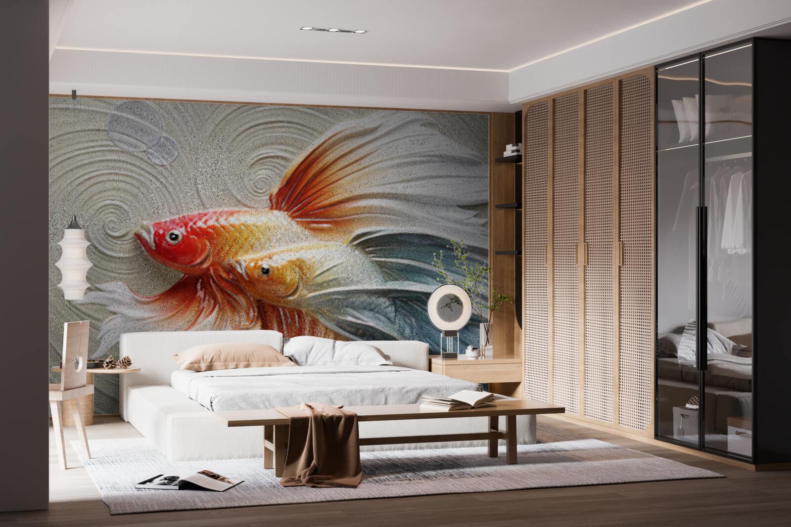 Fototapet doi pești colorați cu aripioare