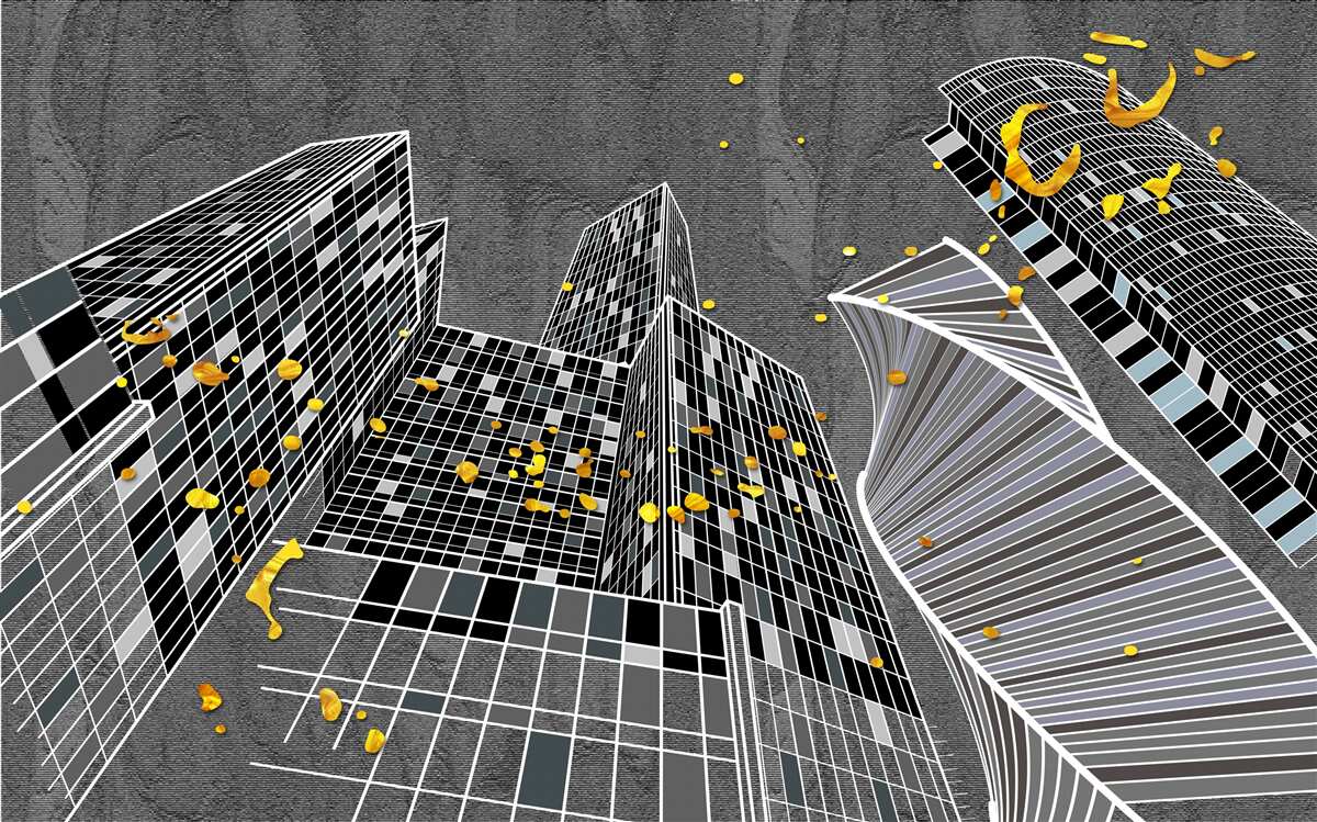 Fototapet arhitectură urbană în stil geometric