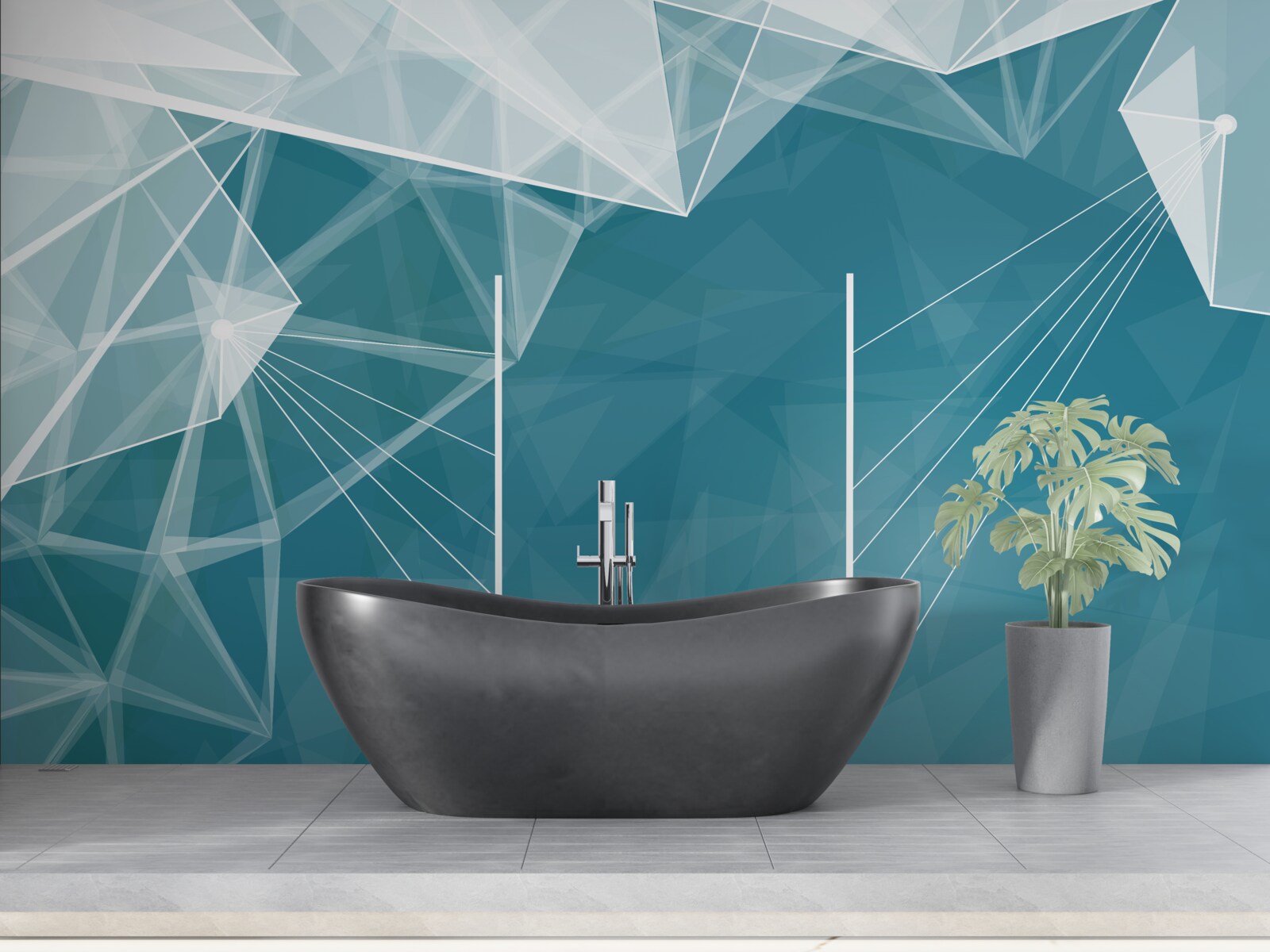 Fototapet vârfurile munților acoperiți de zăpadă