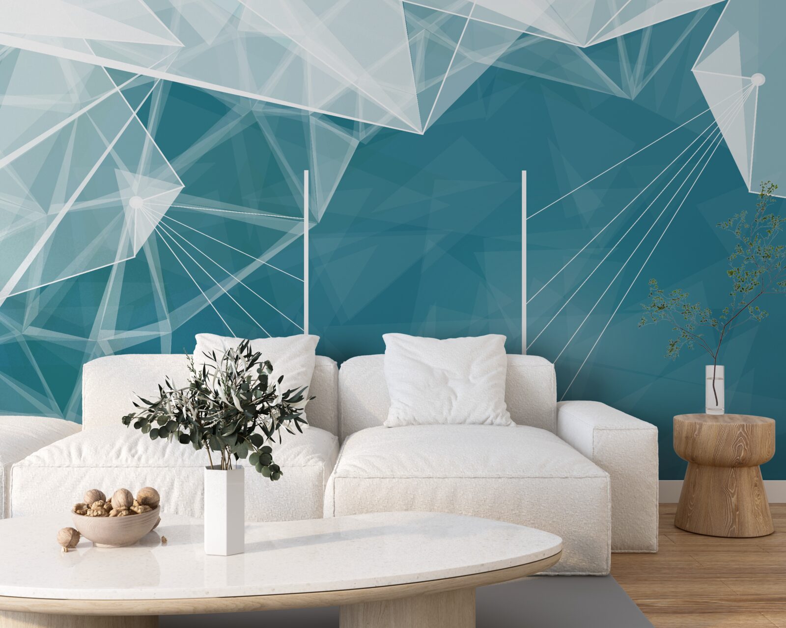 Fototapet vârfurile munților acoperiți de zăpadă