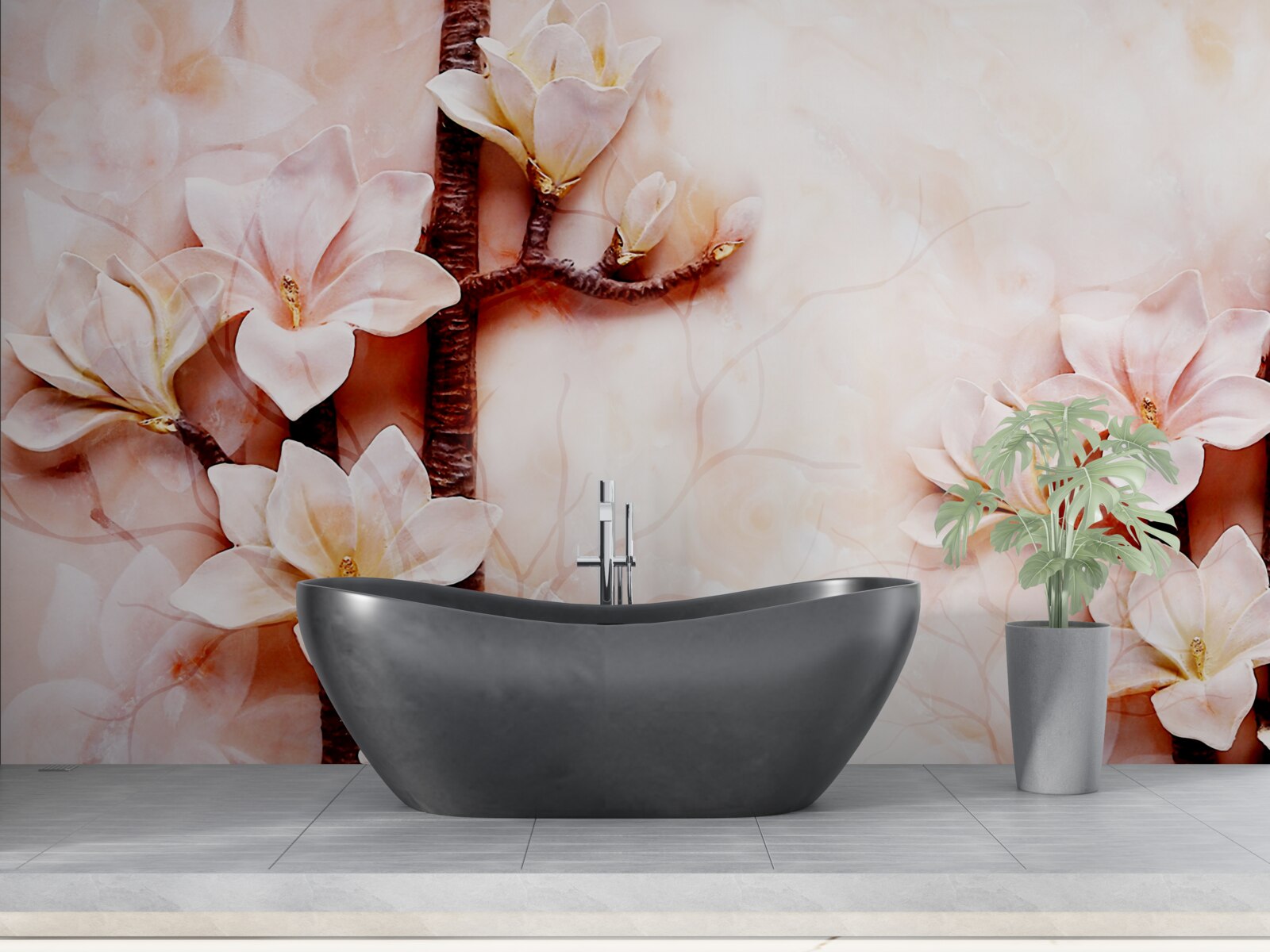 Fototapet ramuri ale grațioasei magnolii rozalii