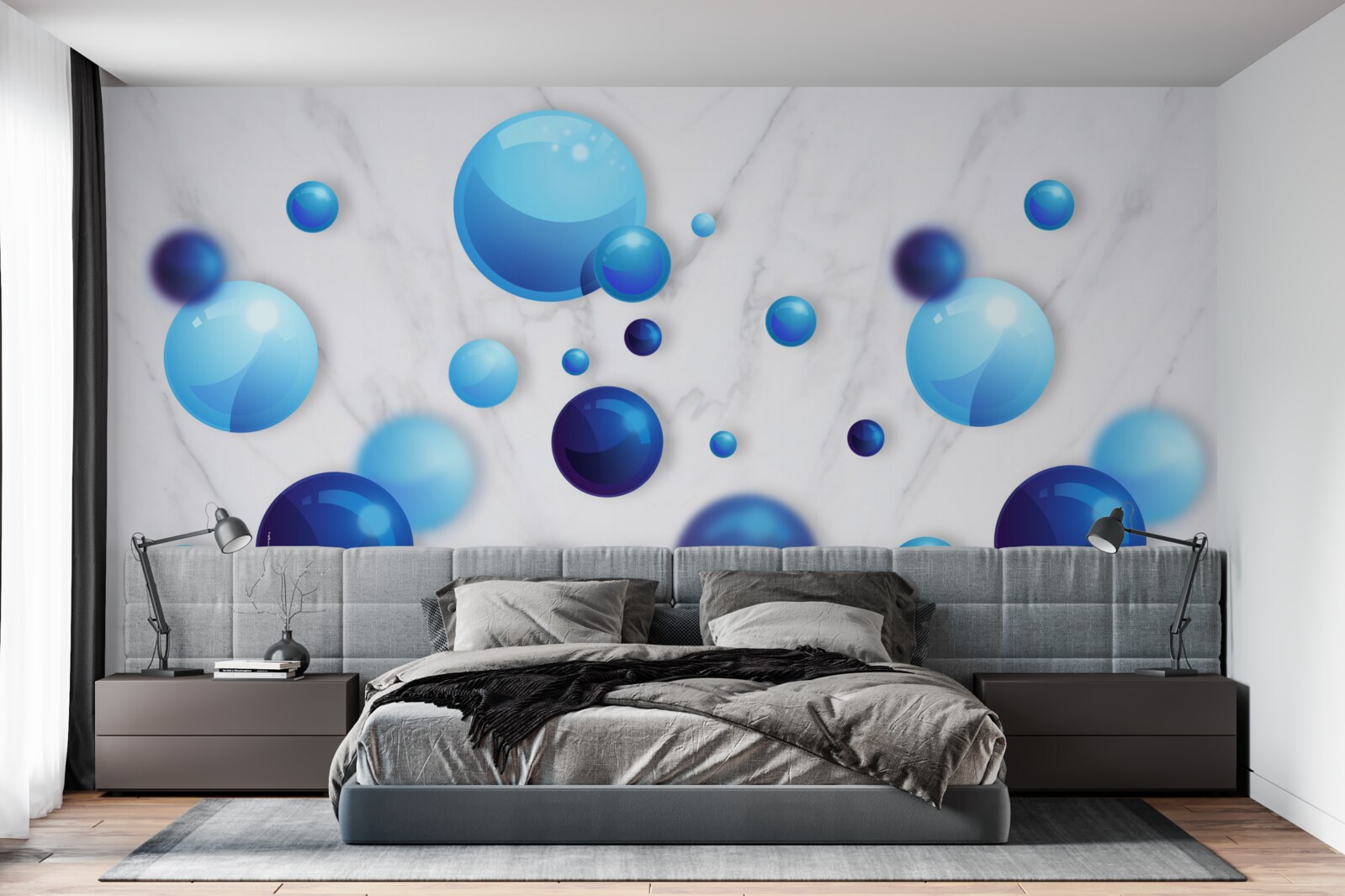 Fototapet becuri albastre și albastru deschis care alunecă