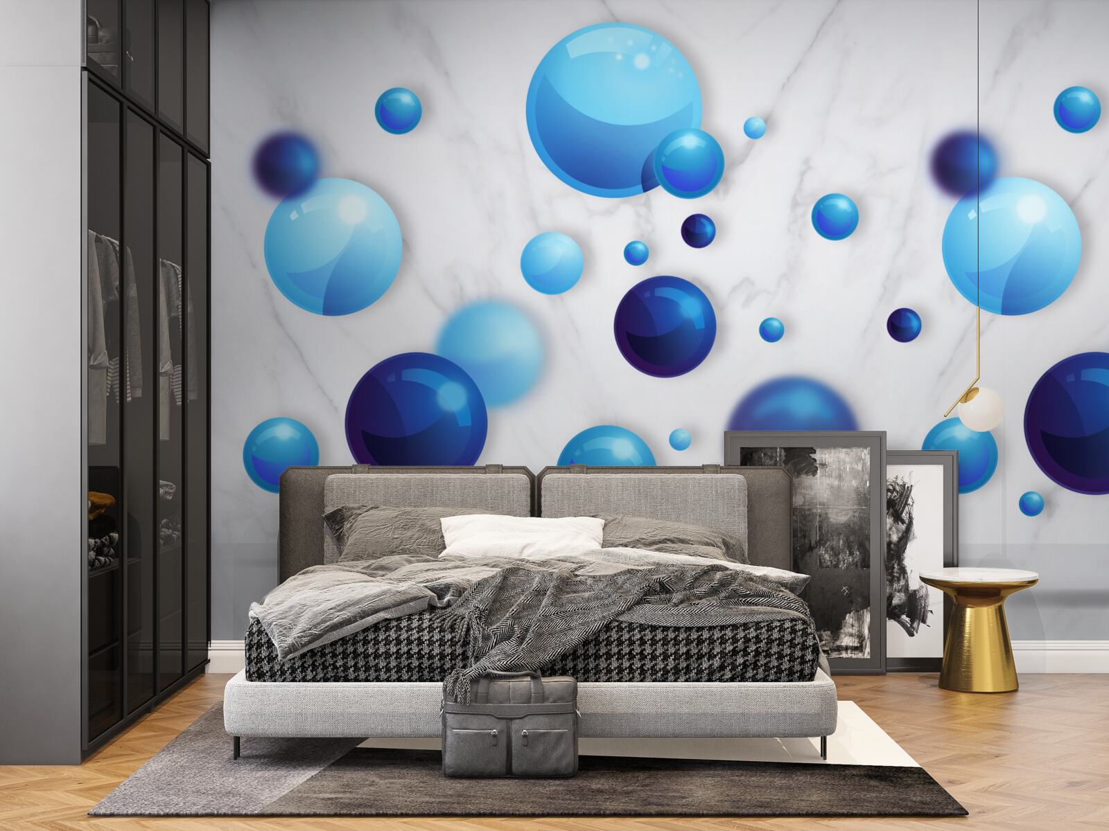 Fototapet becuri albastre și albastru deschis care alunecă