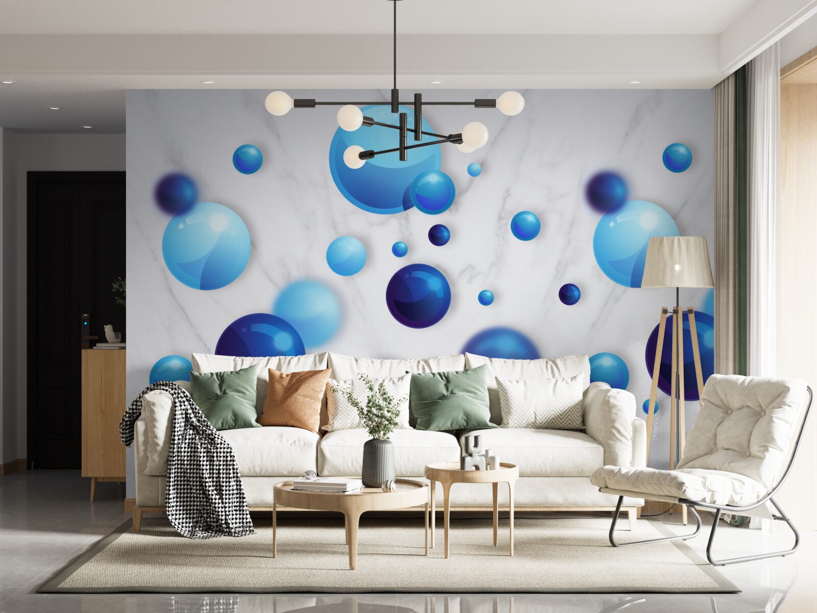 Fototapet becuri albastre și albastru deschis care alunecă